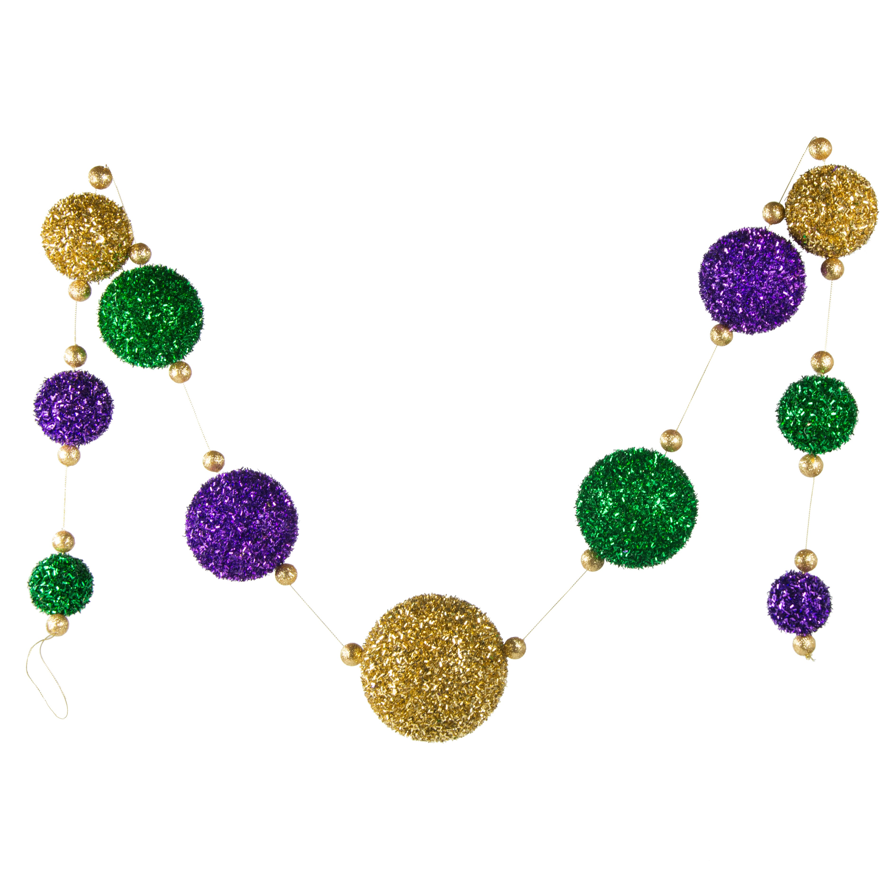 6' Tinsel Ball Garland: Mardi Gras Item Number: XG665674