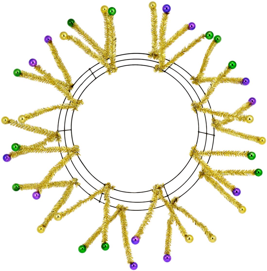 15-24" Tinsel Ball Work Wreath Form: Purple/Green/Gold Item Number: XX751572