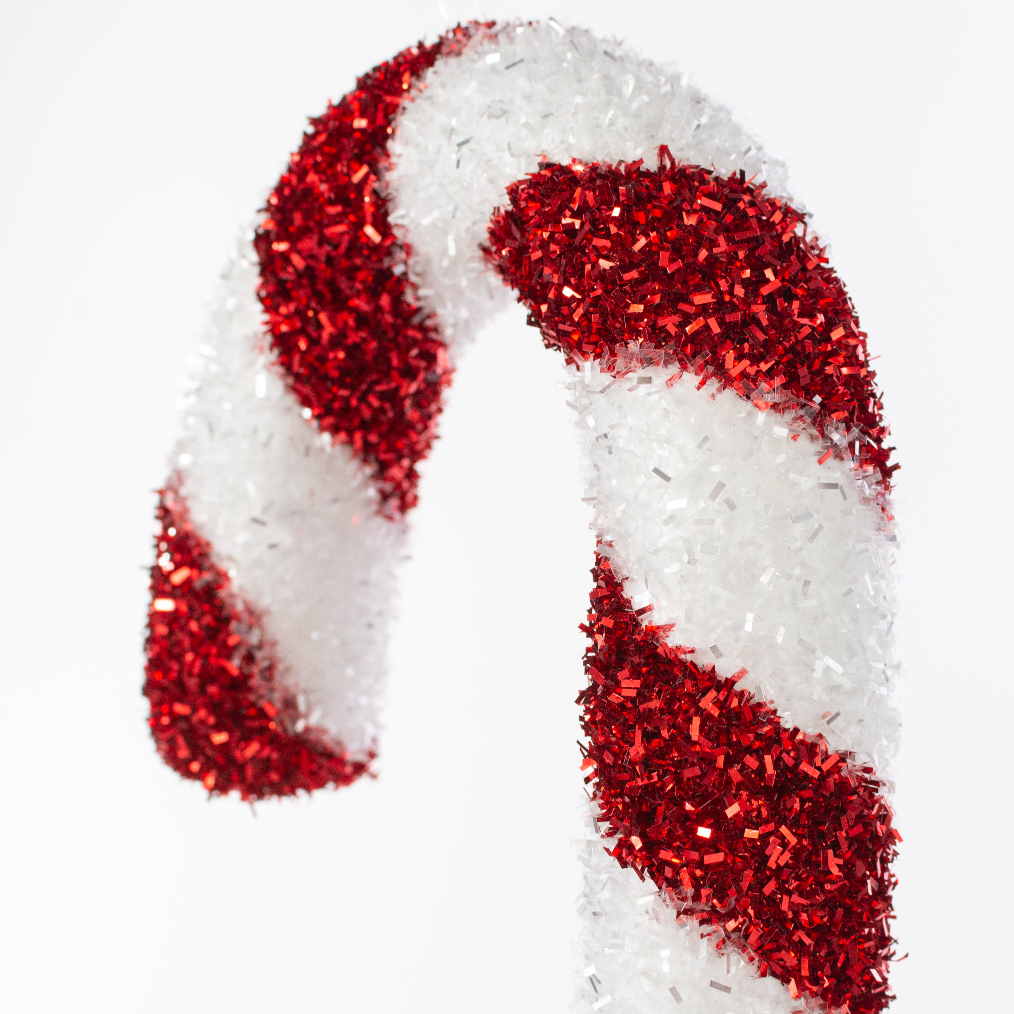 14" Tinsel Candy Cane Ornament detail photo 3