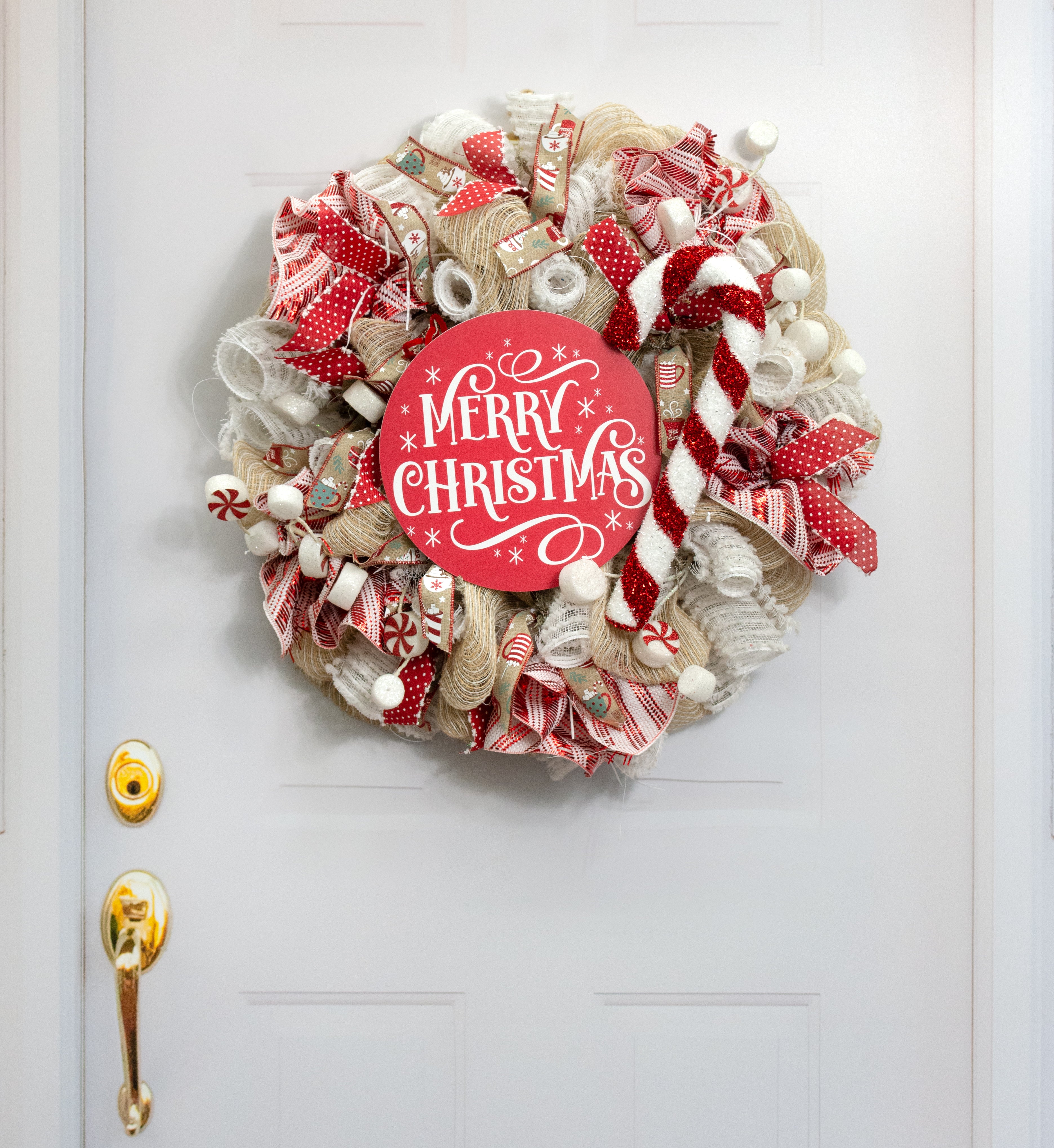 14" Tinsel Candy Cane Ornament detail photo 4