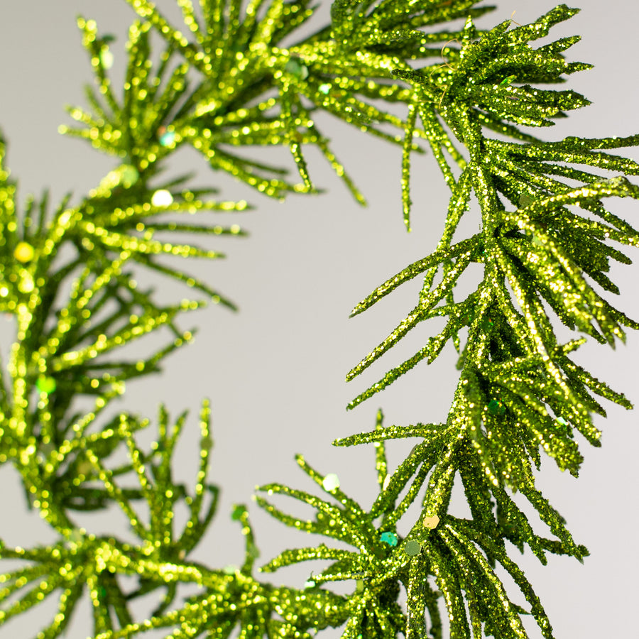 26" Tinsel Circle Mini Wreath Spray: Green Lifestyle Photo