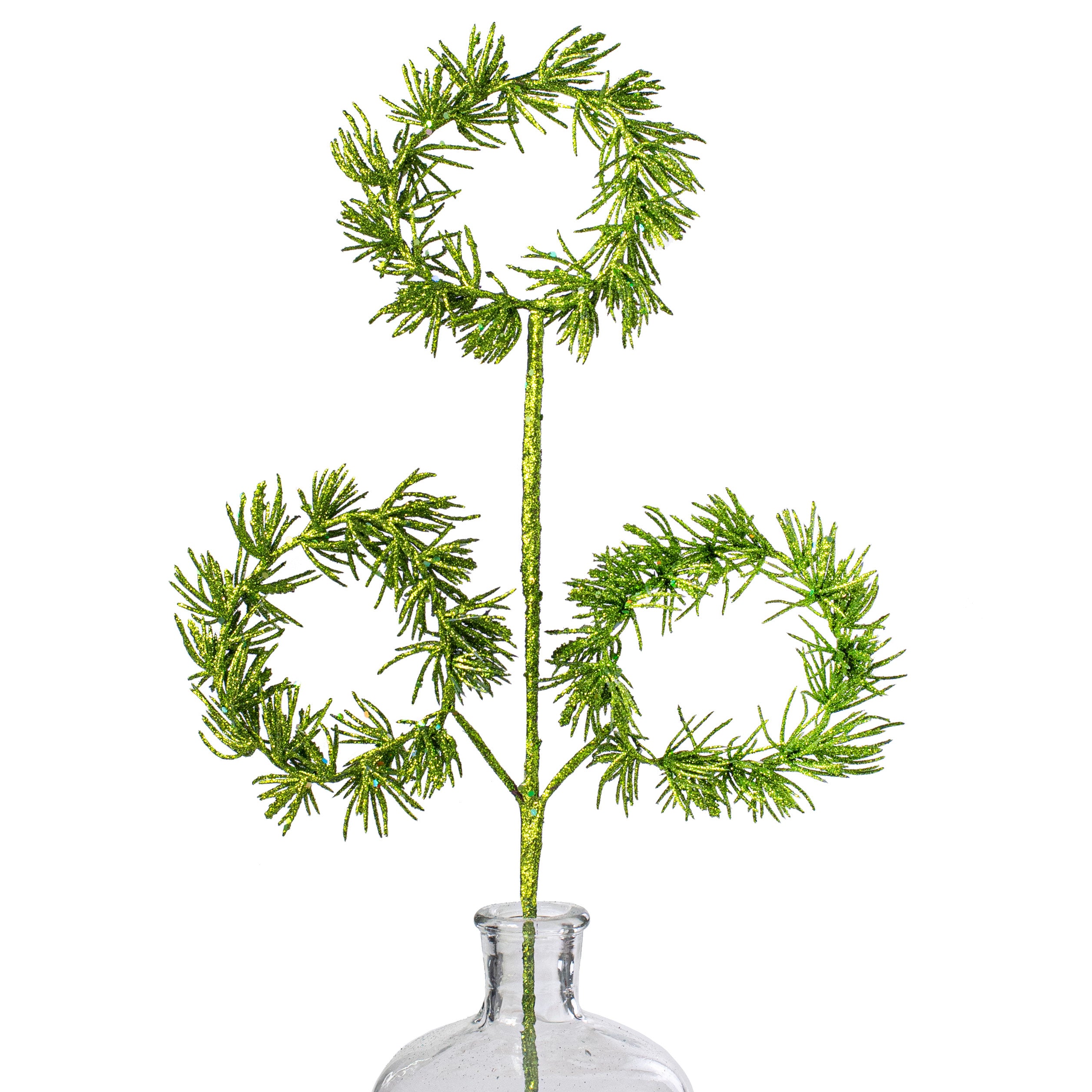 26" Tinsel Circle Mini Wreath Spray: Green Item Number: 201145