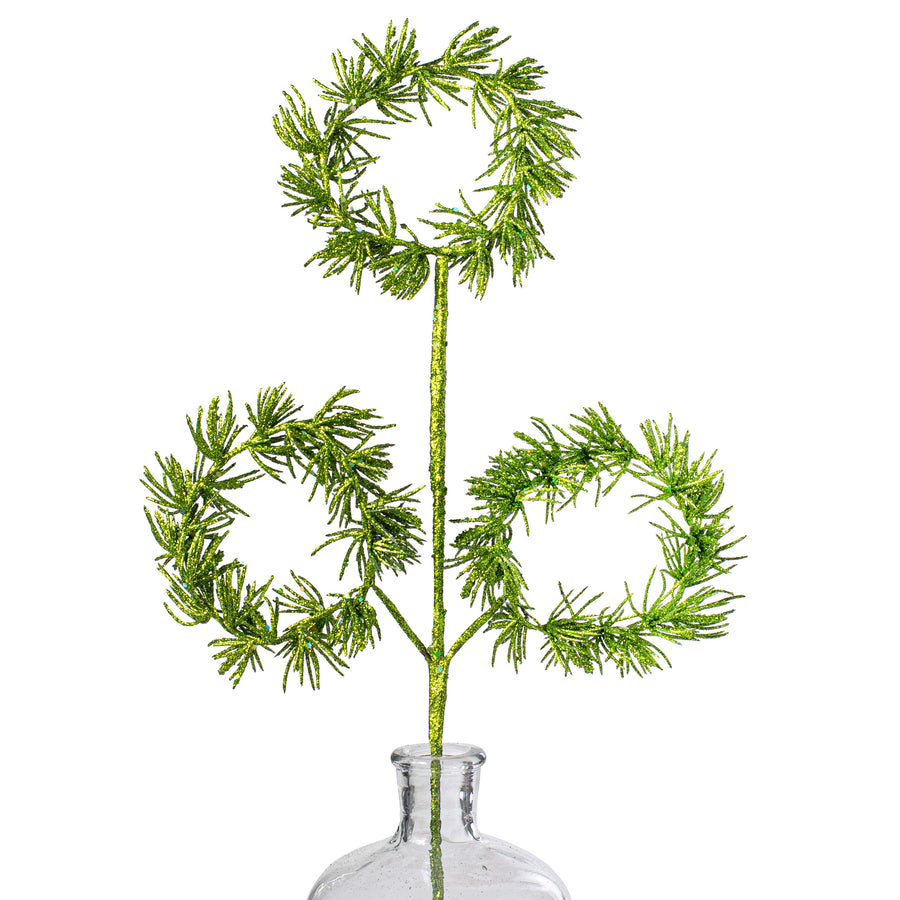 26" Tinsel Circle Mini Wreath Spray: Green Item Number: 201145