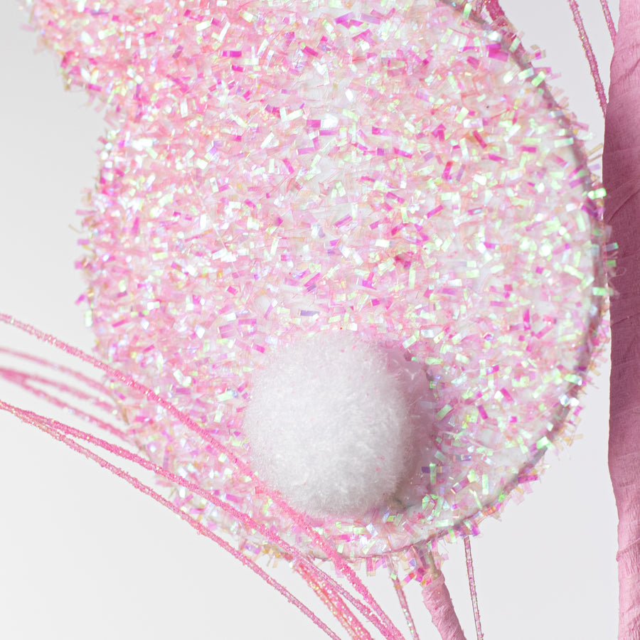 29" Tinsel Easter Bunny Spray: Pink Lifestyle Photo