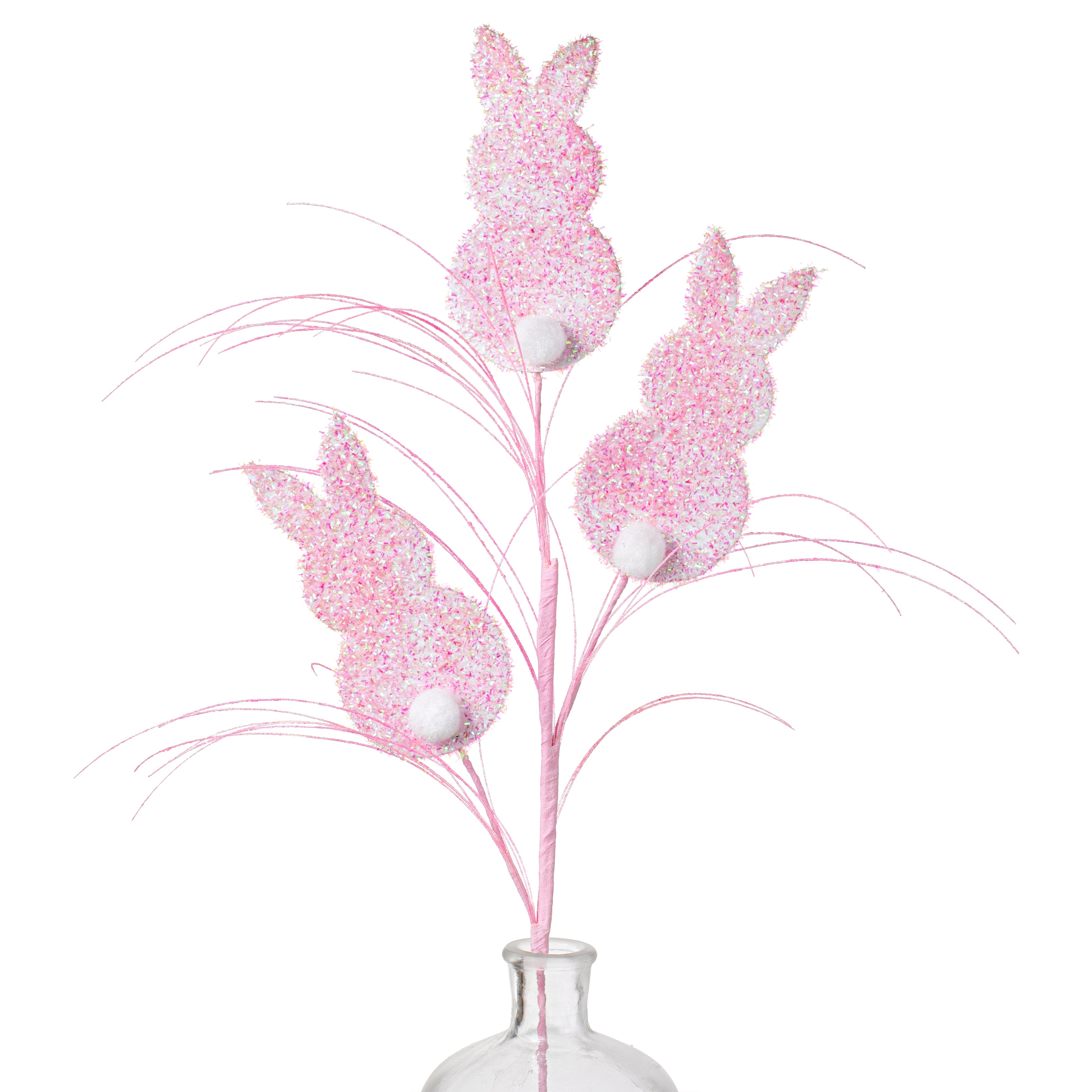 29" Tinsel Easter Bunny Spray: Pink Item Number: 210914