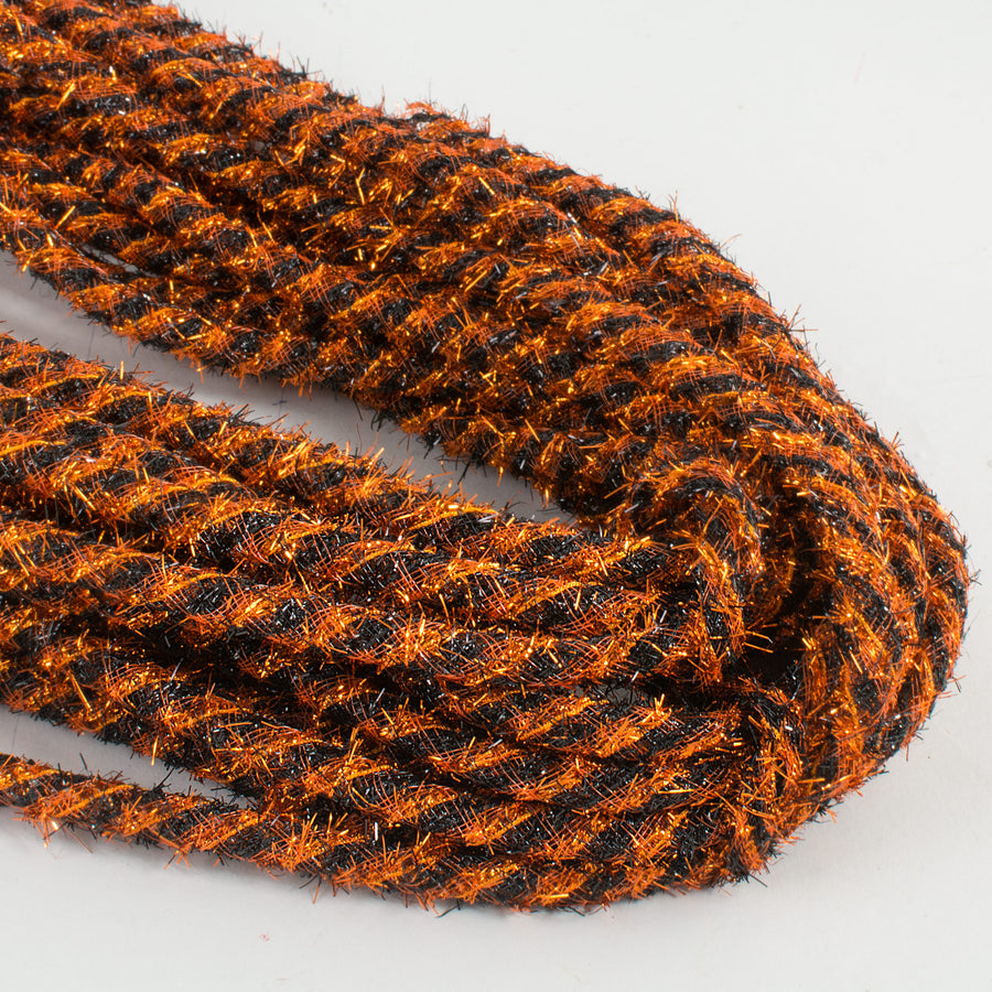 Tinsel Flex Tubing Ribbon: Black/Orange (20 Yards) Item Number: RE3542M4