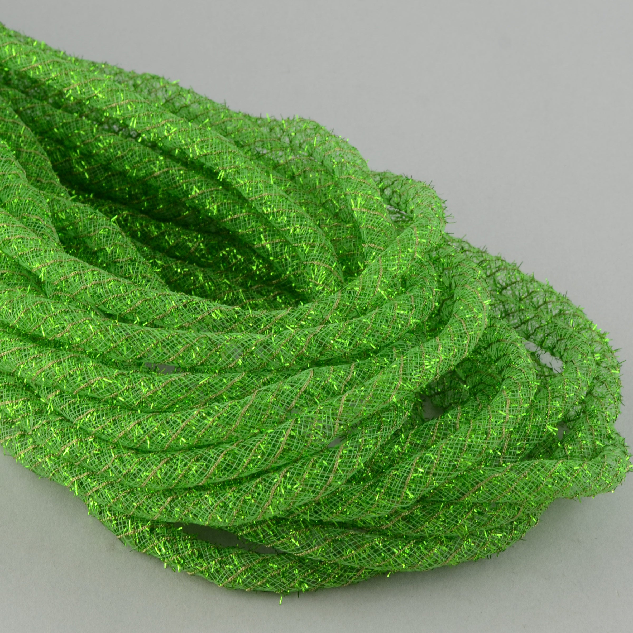 Tinsel Flex Tubing Ribbon: Metallic Lime Green (20 Yards) Item Number: RE354133