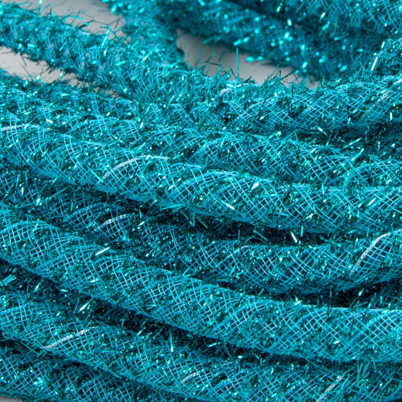 Tinsel Flex Tubing Ribbon: Metallic Turquoise (20 Yards) Lifestyle Photo