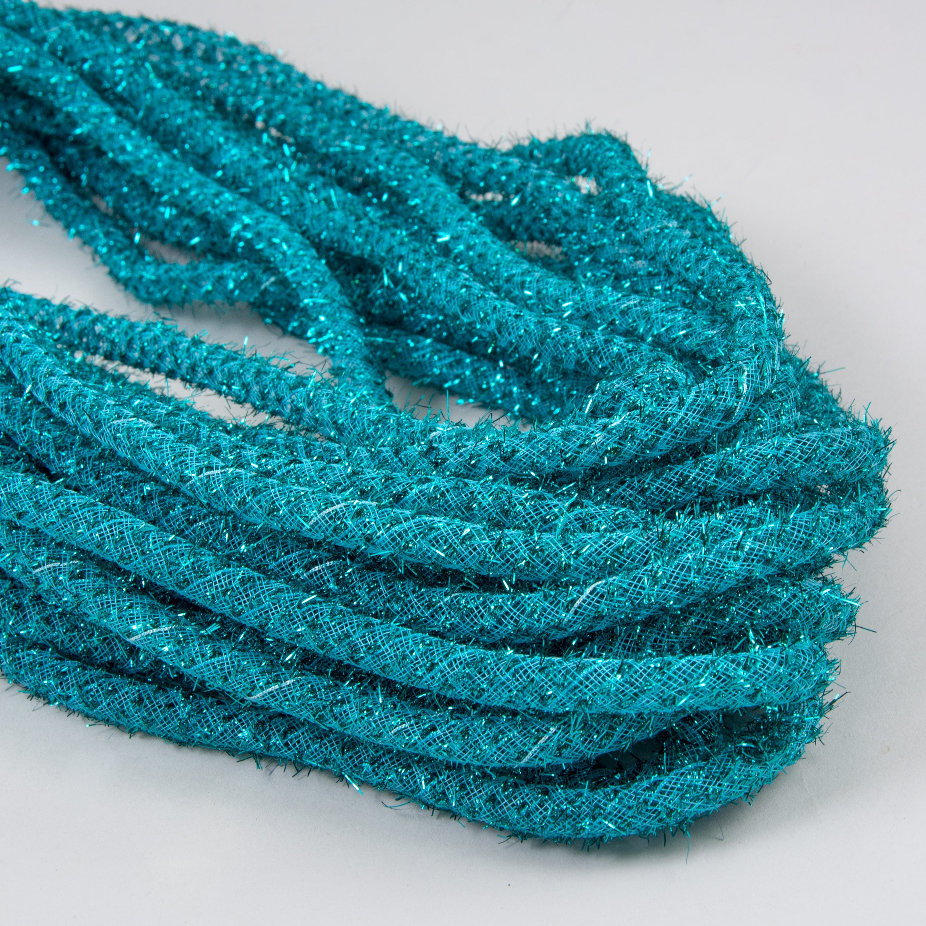 Tinsel Flex Tubing Ribbon: Metallic Turquoise (20 Yards) Item Number: RE354134