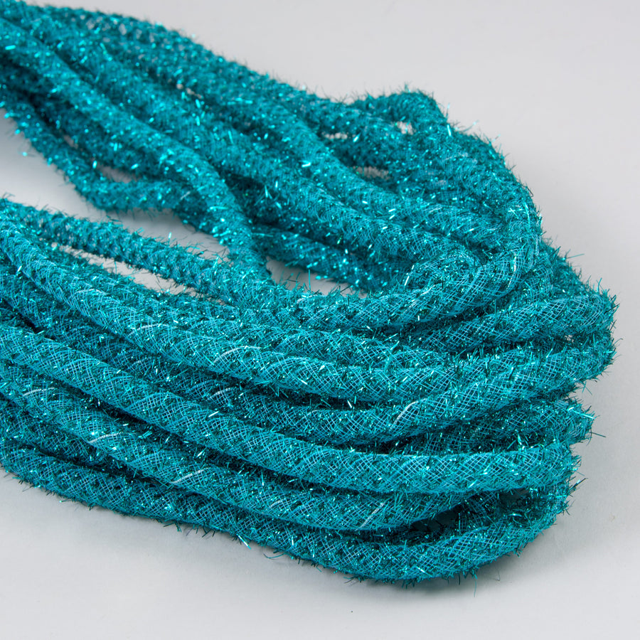 Tinsel Flex Tubing Ribbon: Metallic Turquoise (20 Yards) Item Number: RE354134