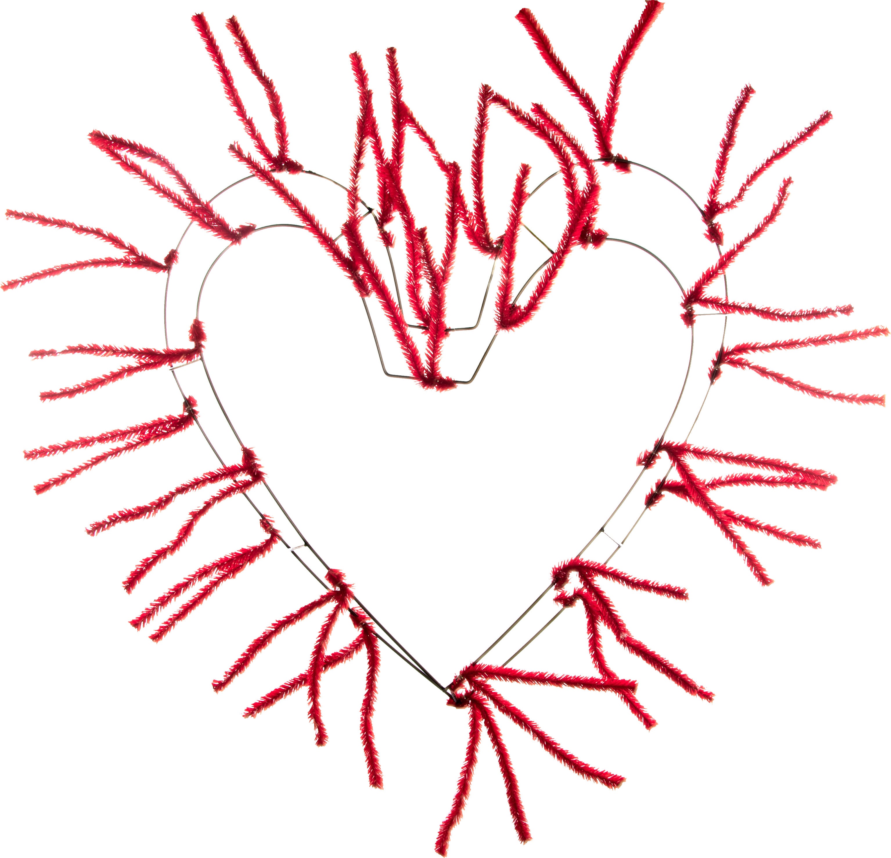18-28" Tinsel Heart Work Form: Red Item Number: XX765024