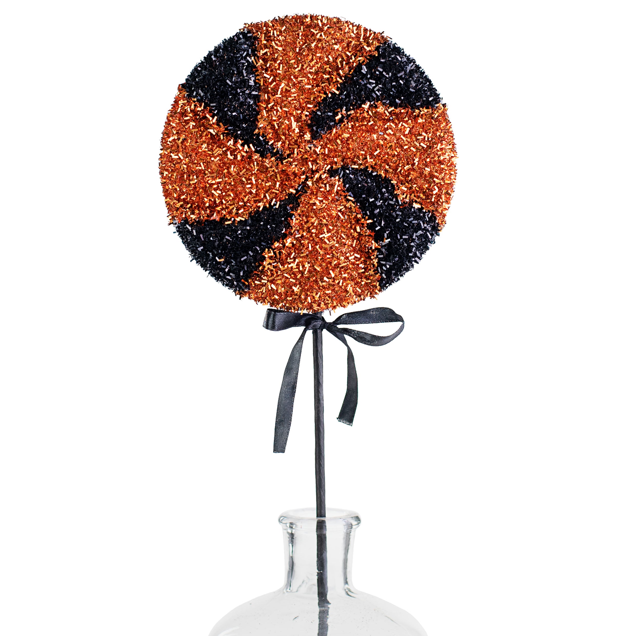 22" Tinsel Lollipop Pick: Black & Orange Item Number: 56824ORBK