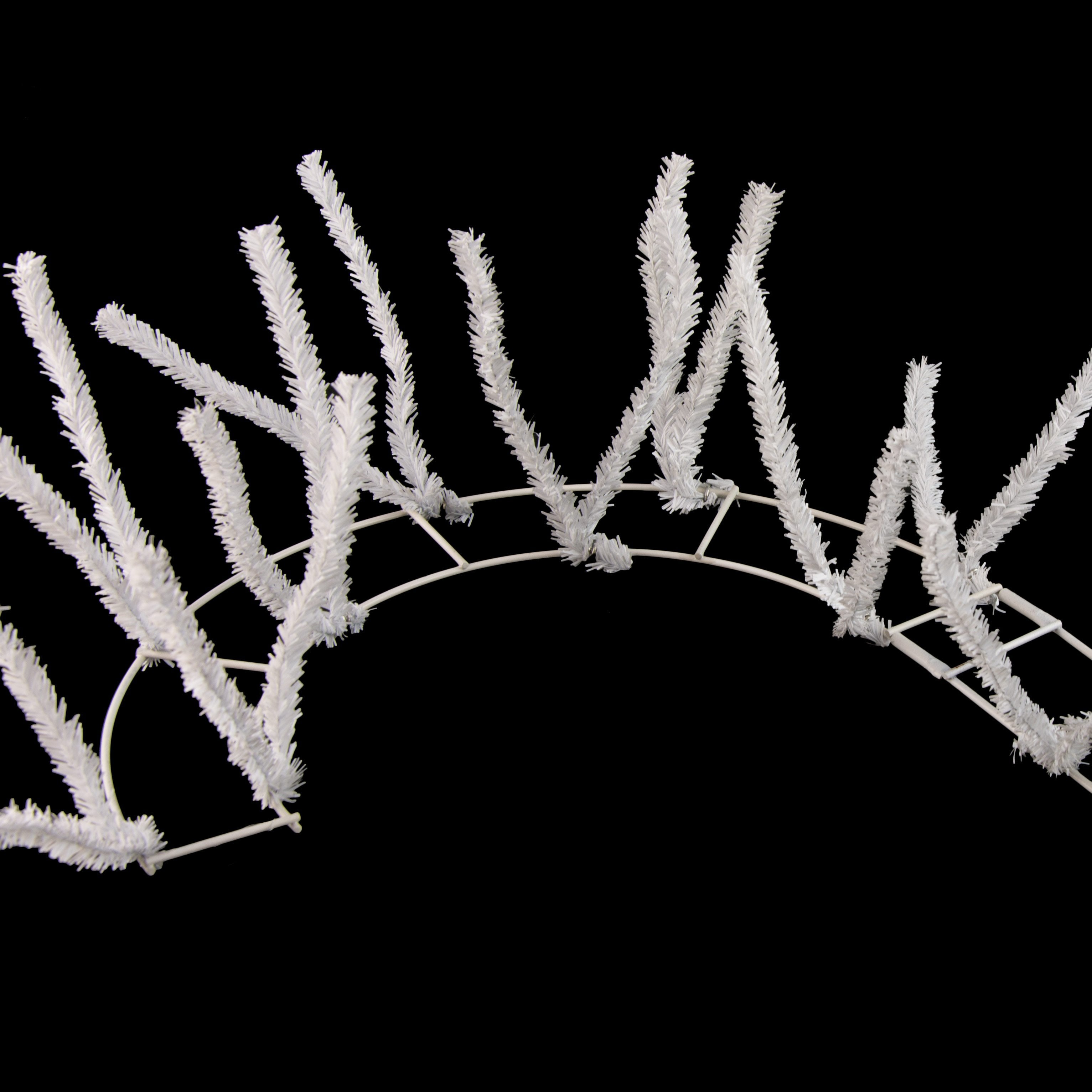 24" Tinsel Work Candy Cane Form: White detail photo 3
