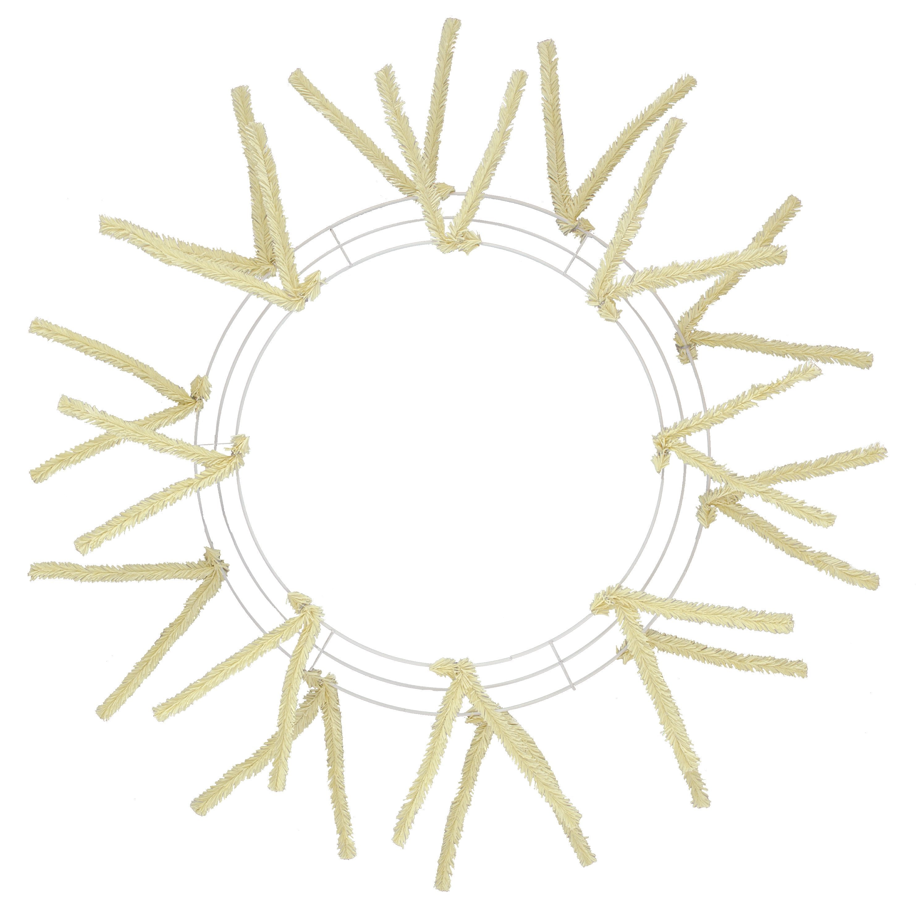 15-24" Tinsel Work Wreath Form: Cream Item Number: XX750439