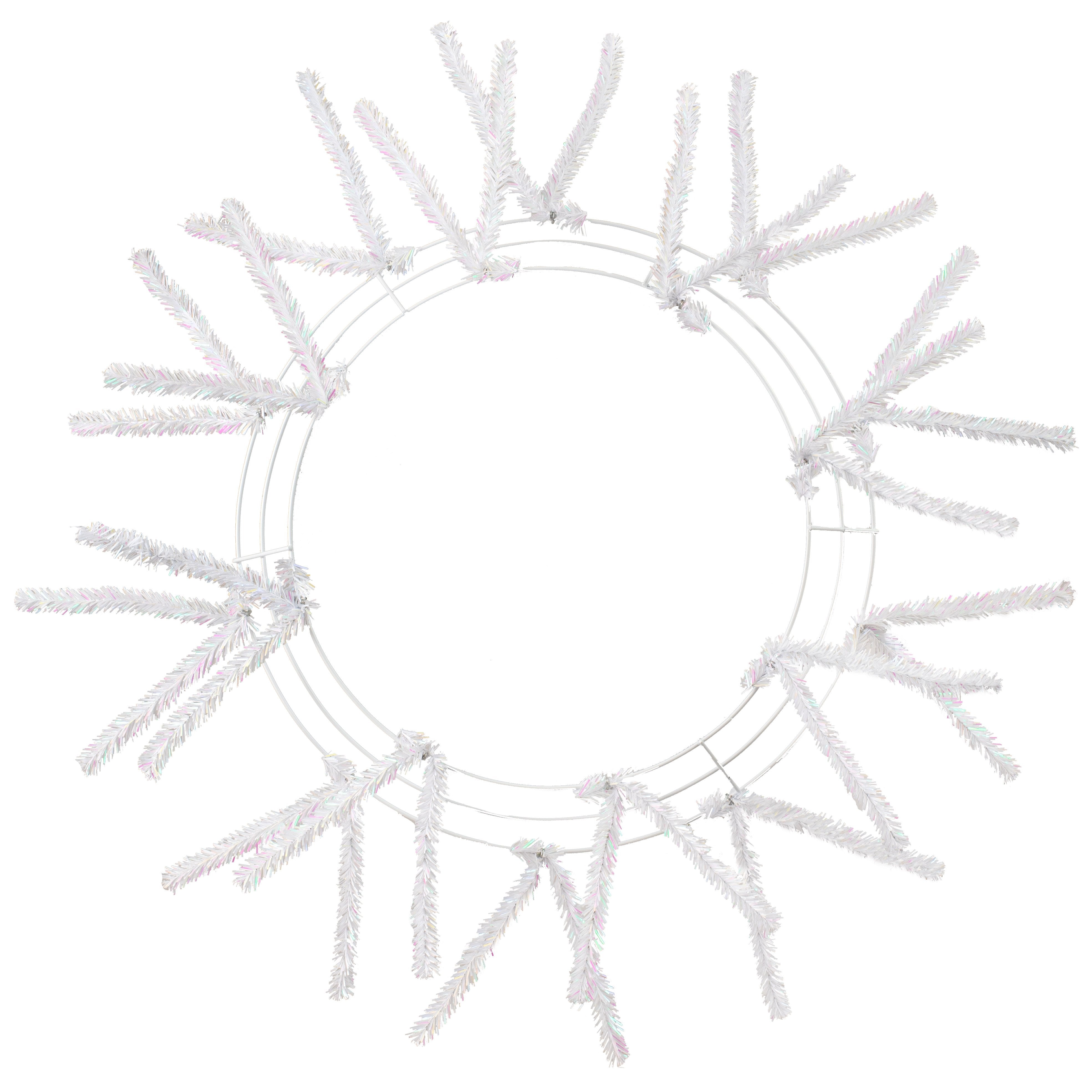 15"-24" Tinsel Work Wreath Form: Iridescent White Item Number: XX751150