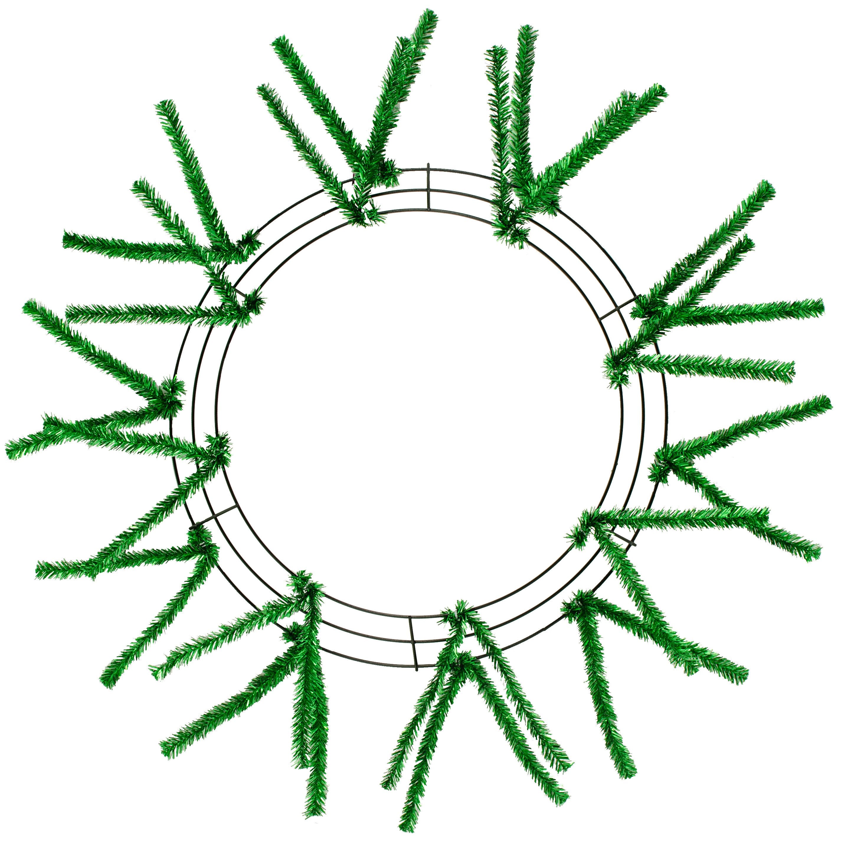 15-24" Tinsel Work Wreath Form: Metallic Green Item Number: XX751106