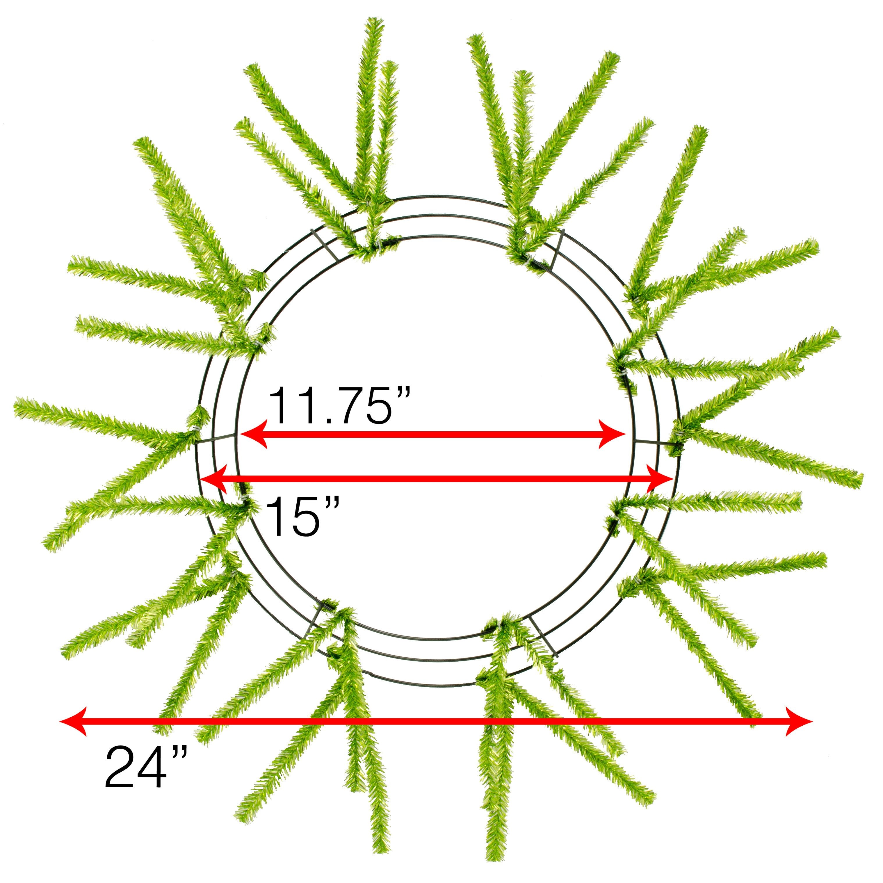 15-24" Tinsel Work Wreath Form: Metallic Lime Green Lifestyle Photo