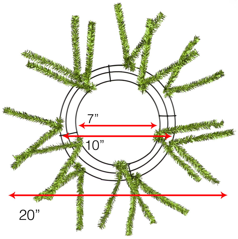 10-20" Tinsel Work Wreath Form: Metallic Lime Green Lifestyle Photo