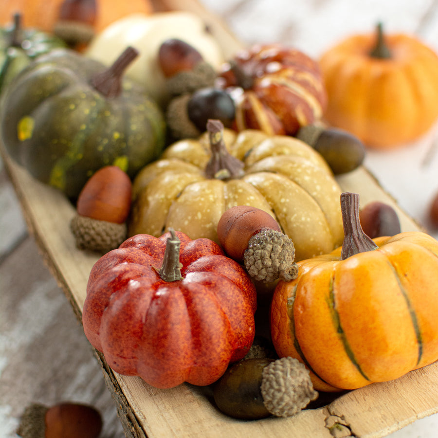 1.75" to 3.75" Assorted Artificial Pumpkins: Warm Fall (12) Lifestyle Photo