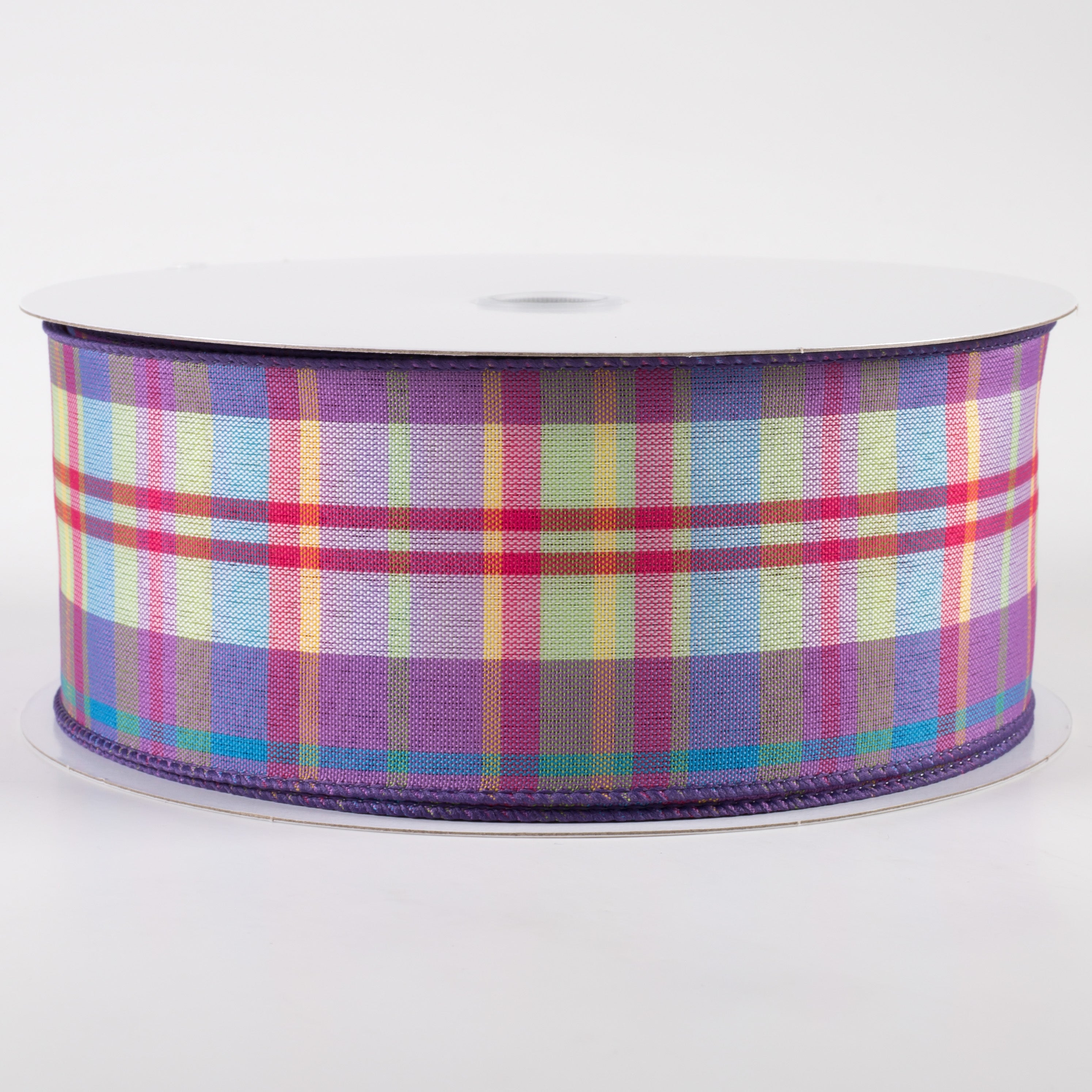 2.5" Toni Plaid Ribbon: Blue, Green, Pink, Yellow (50 Yards) Item Number: 841-40-331