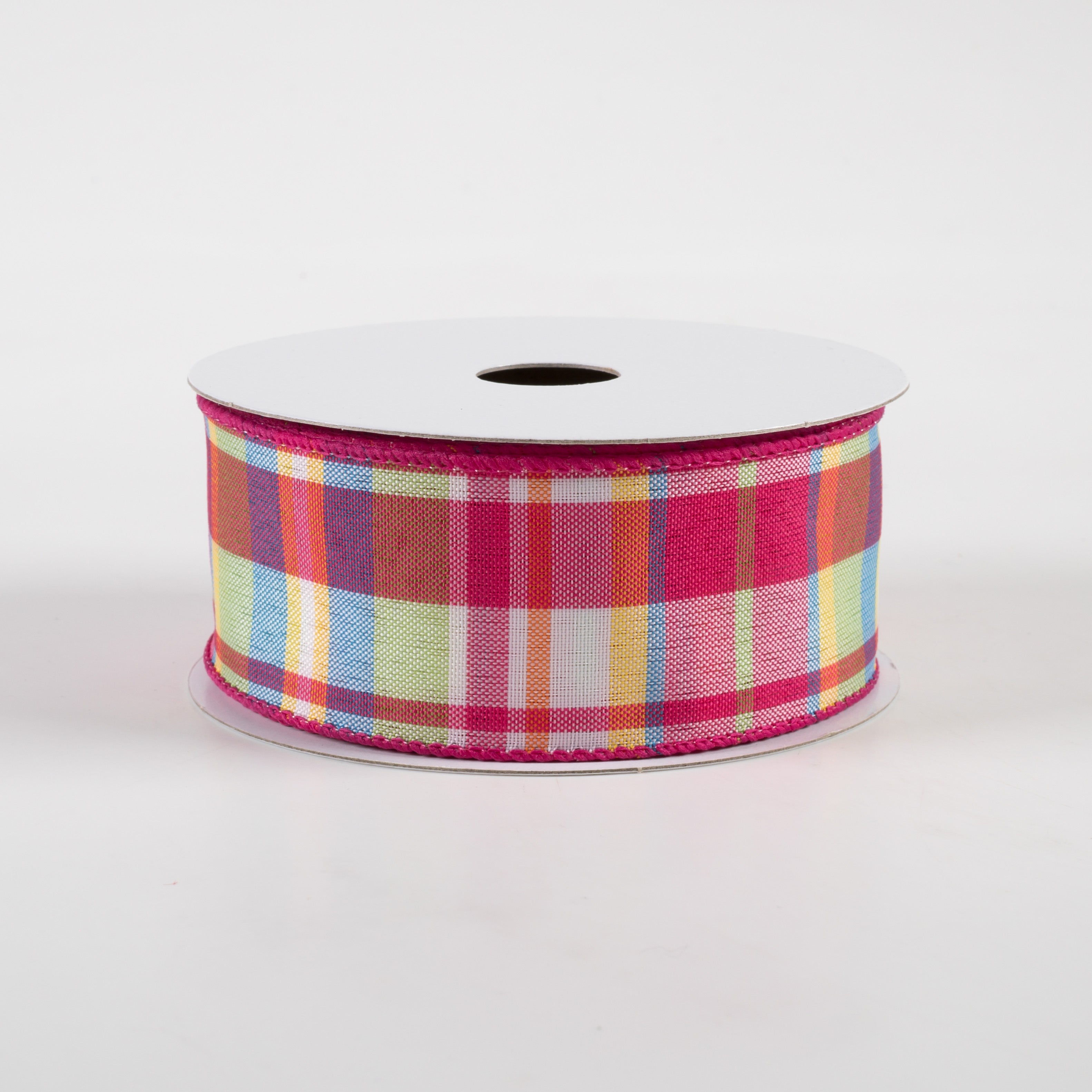 1.5" Toni Plaid Ribbon: Pink, Green, Blue, Yellow (10 Yards)