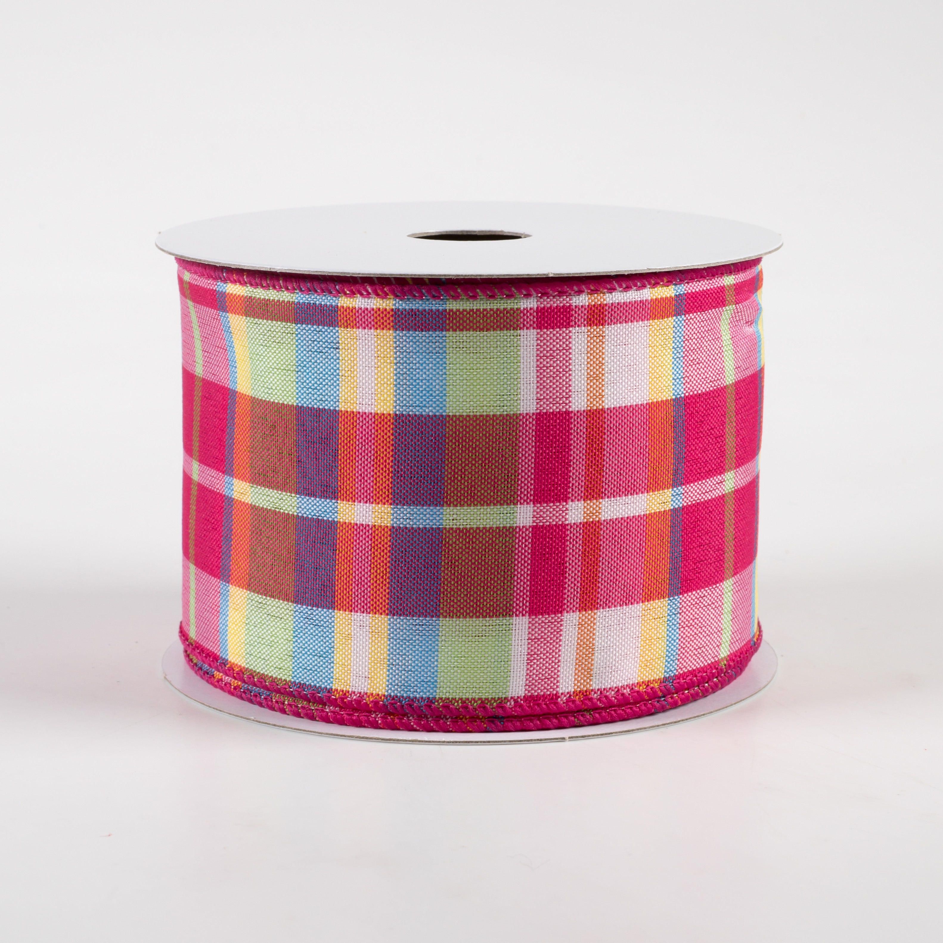 2.5" Toni Plaid Ribbon: Pink, Green, Blue, Yellow (10 Yards) Item Number: 41354-40-22