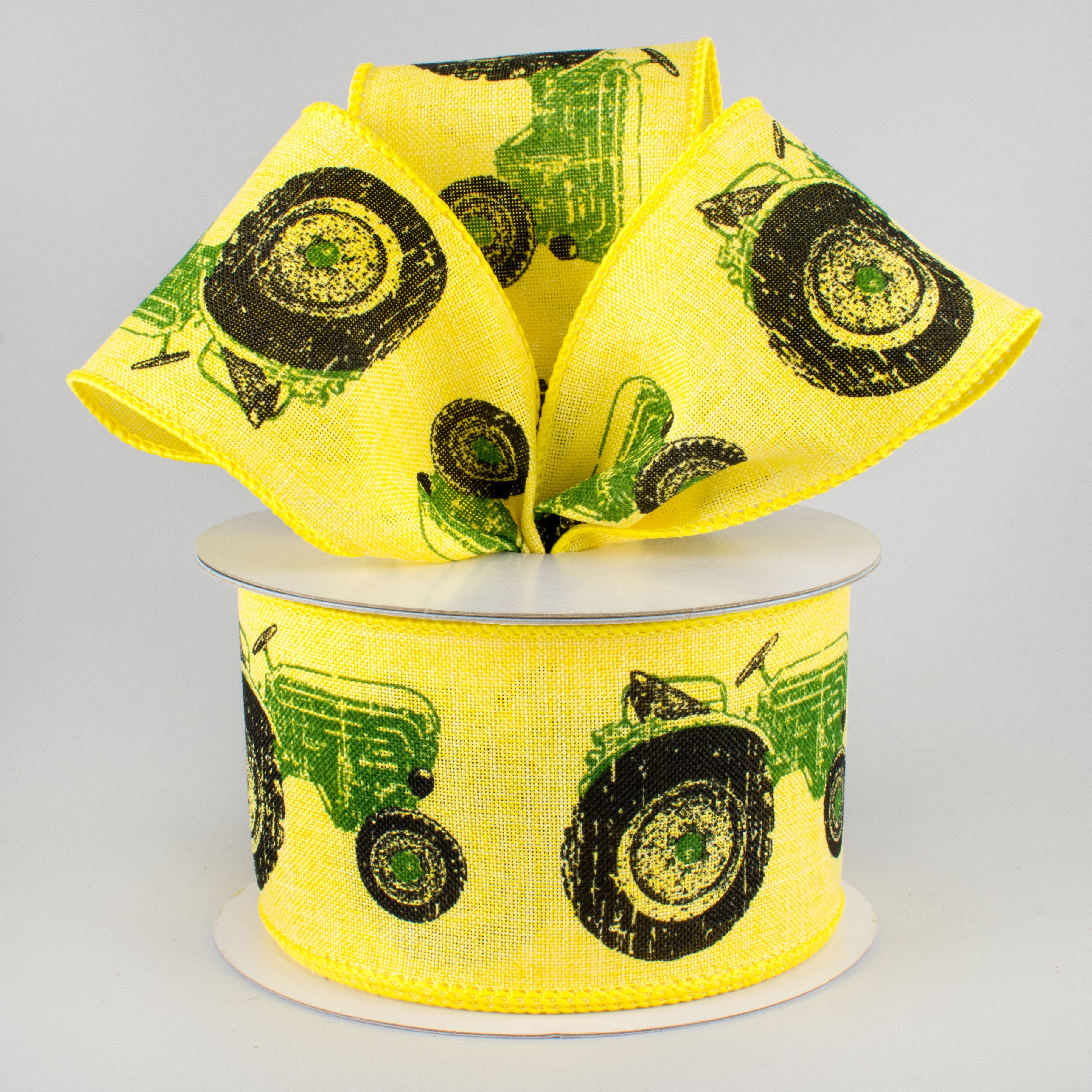2.5" Tractor Ribbon: Yellow & Green (10 Yards) Lifestyle Photo