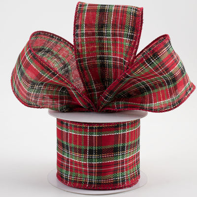 2.5" Traditional Plaid Ribbon: Red, Green, Gold, Black, White (10 Yards) Lifestyle Photo
