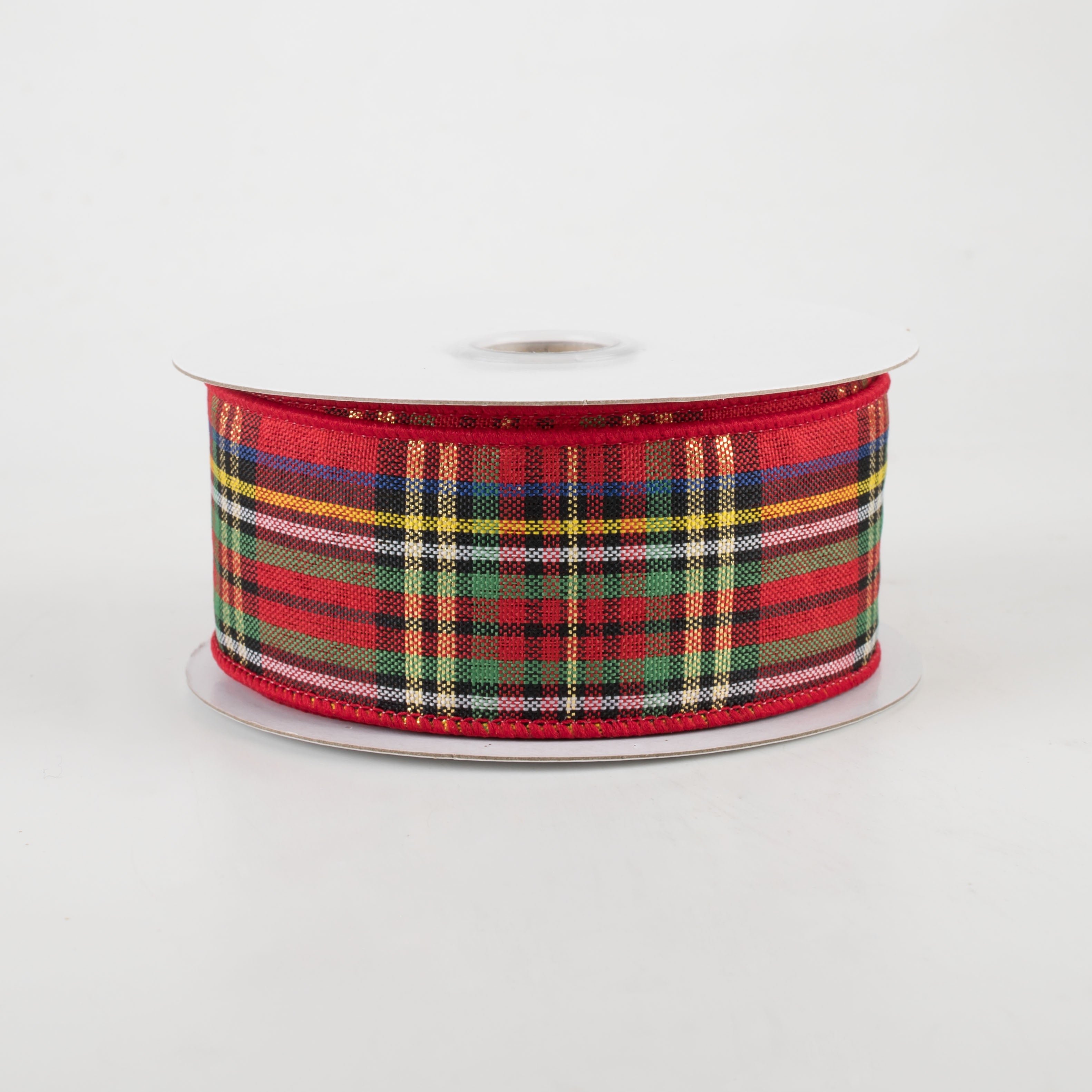 1.5" Traditional Red Tartan Plaid Ribbon (10 Yards)