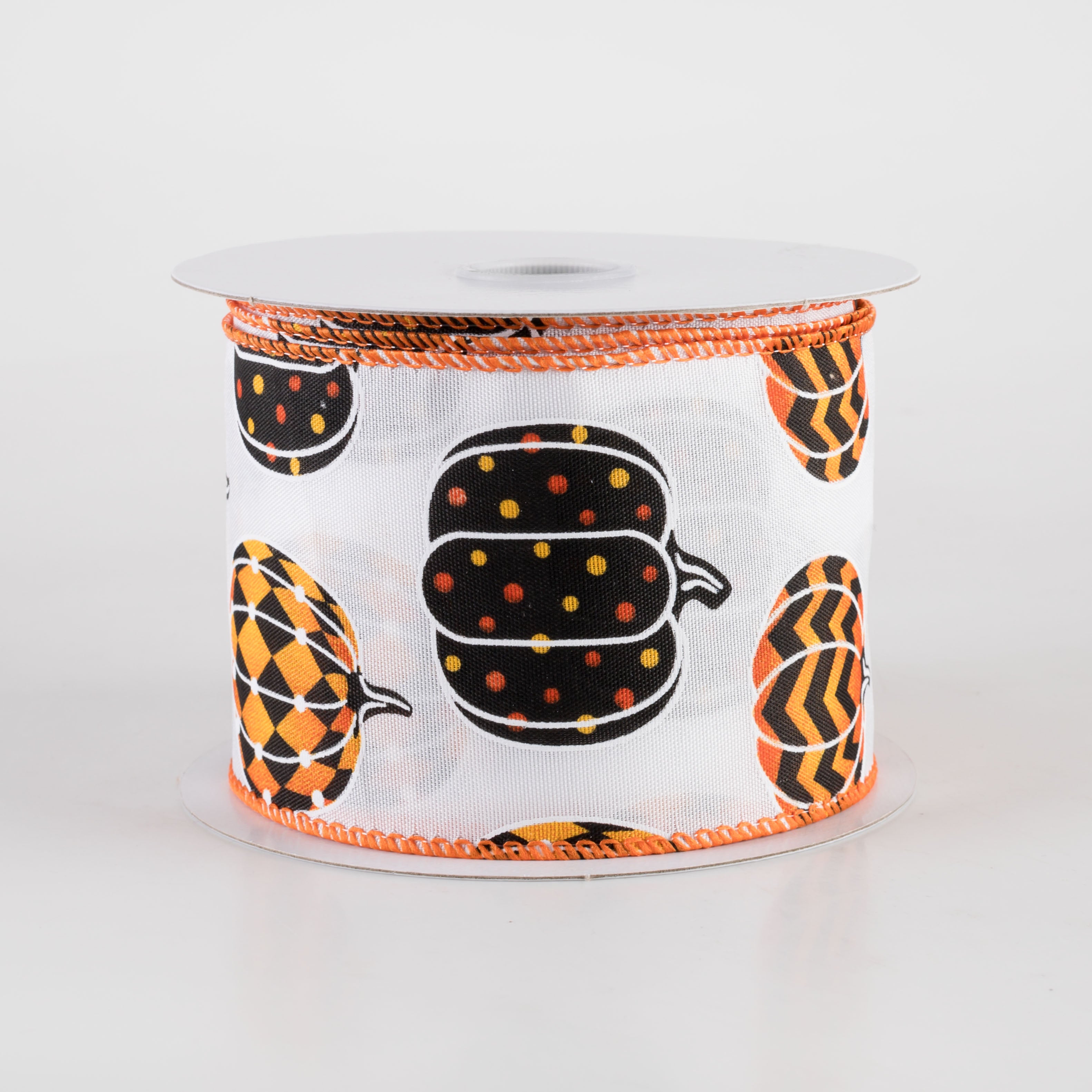 2.5" Trendy Pumpkins Ribbon: Orange, Yellow & Black (10 Yards) Item Number: 51403-40-01
