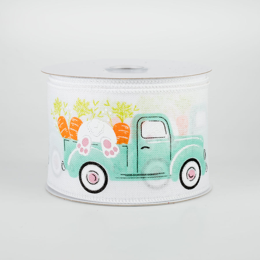 2.5" Truck With Bunny & Carrots Ribbon (10 Yards)