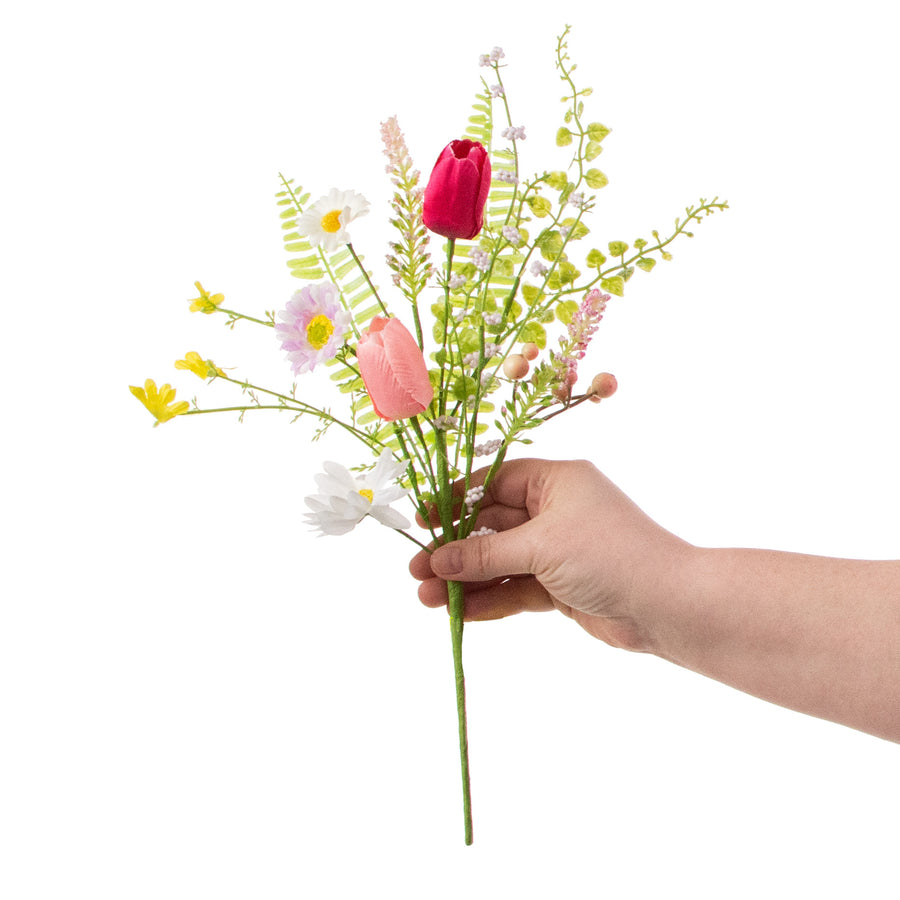 16" Tulip, Daisy, Fern Spray detail photo 3