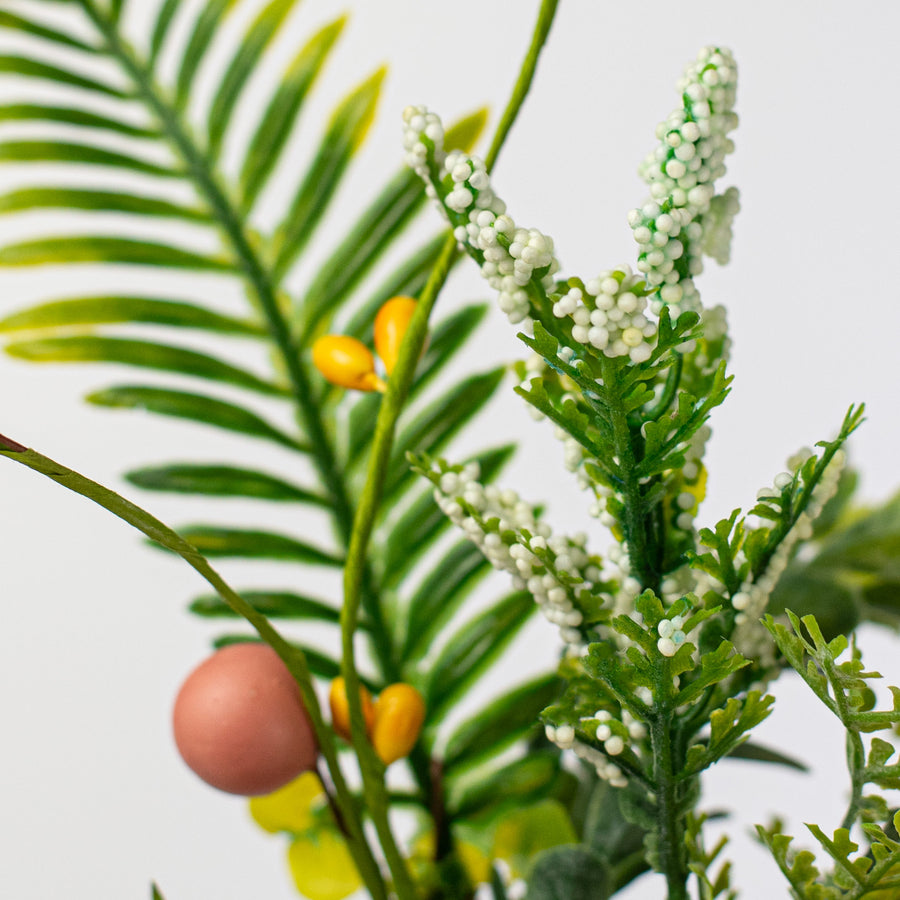 19" Tulips with Greenery Bush: Peach & Yellow detail photo 4