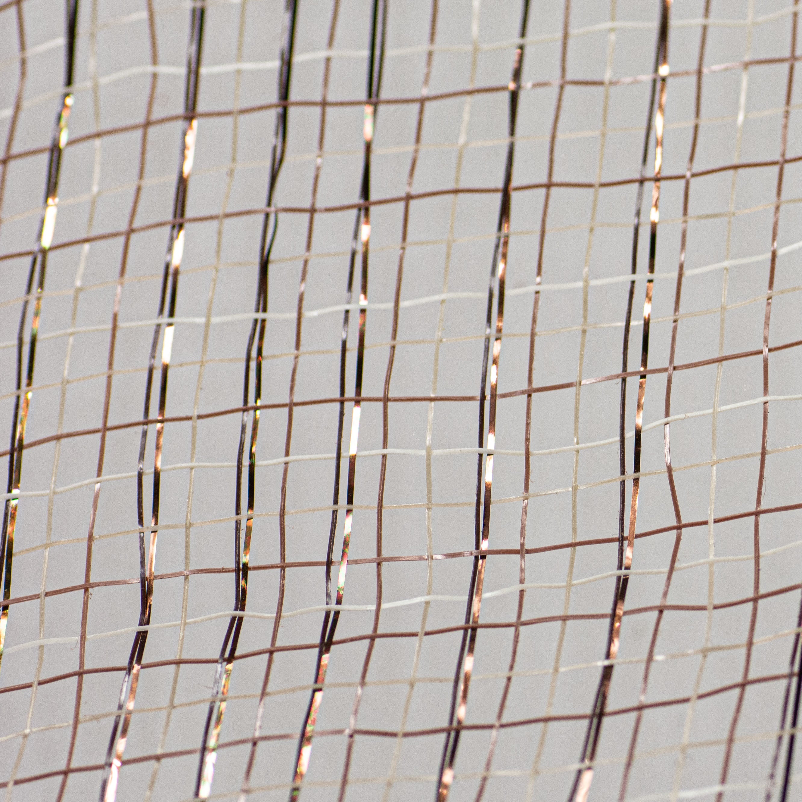 10" Tweed Deco Mesh: Ivory, Chocolate, Metallic detail photo 3