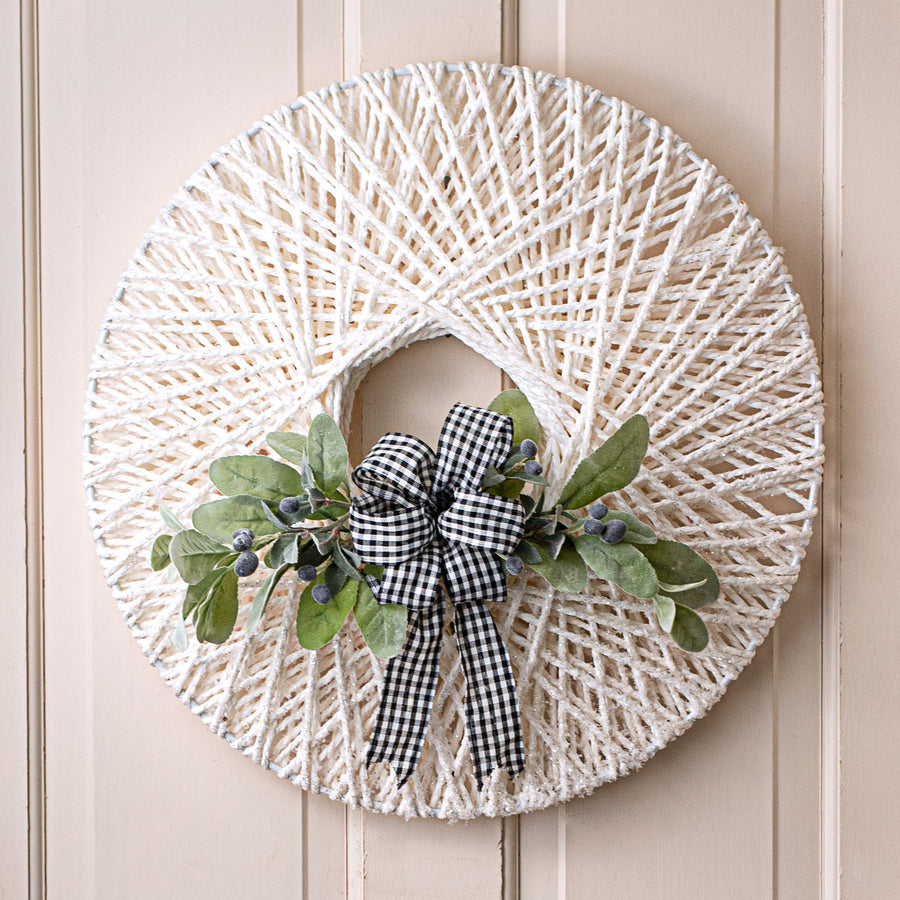 19" Twine Round Wreath Form: White detail photo 5