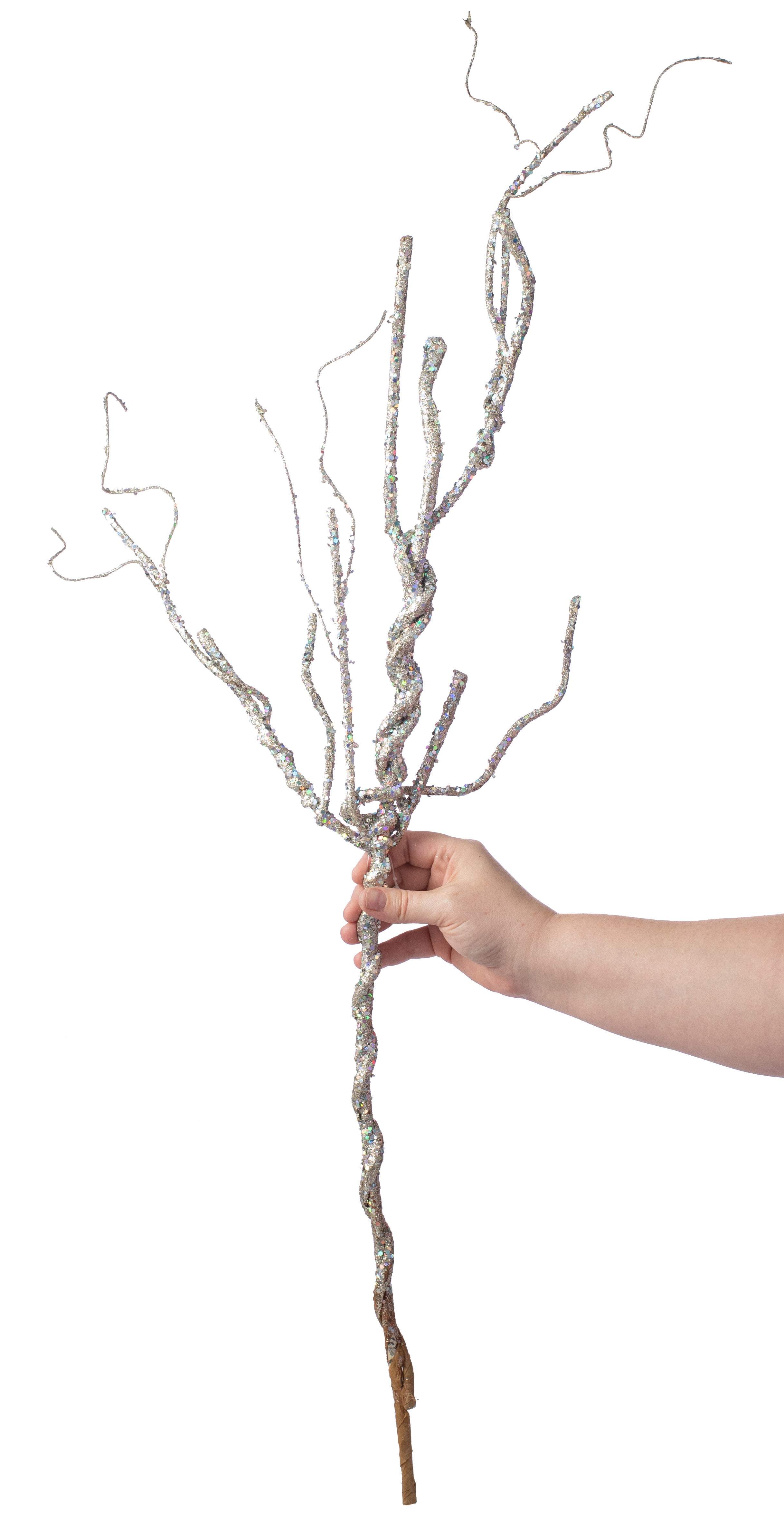 35" Twisted Glitter Manzanita Branch: Champagne Lifestyle Photo