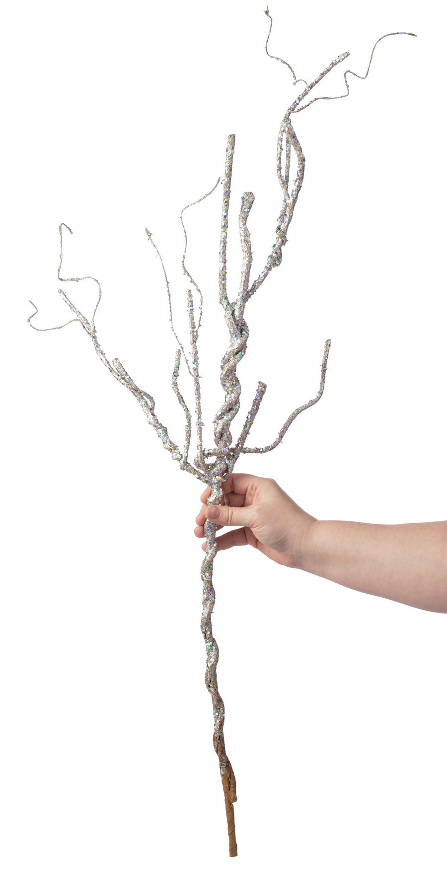 35" Twisted Glitter Manzanita Branch: Champagne Lifestyle Photo