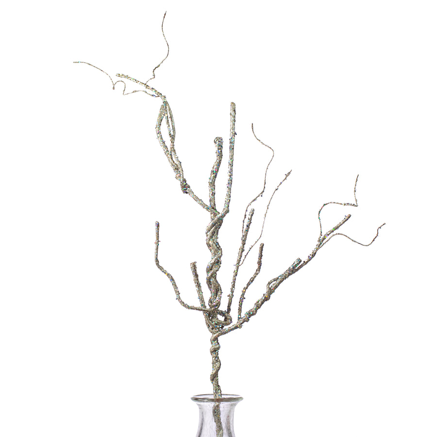 35" Twisted Glitter Manzanita Branch: Champagne Item Number: 271658