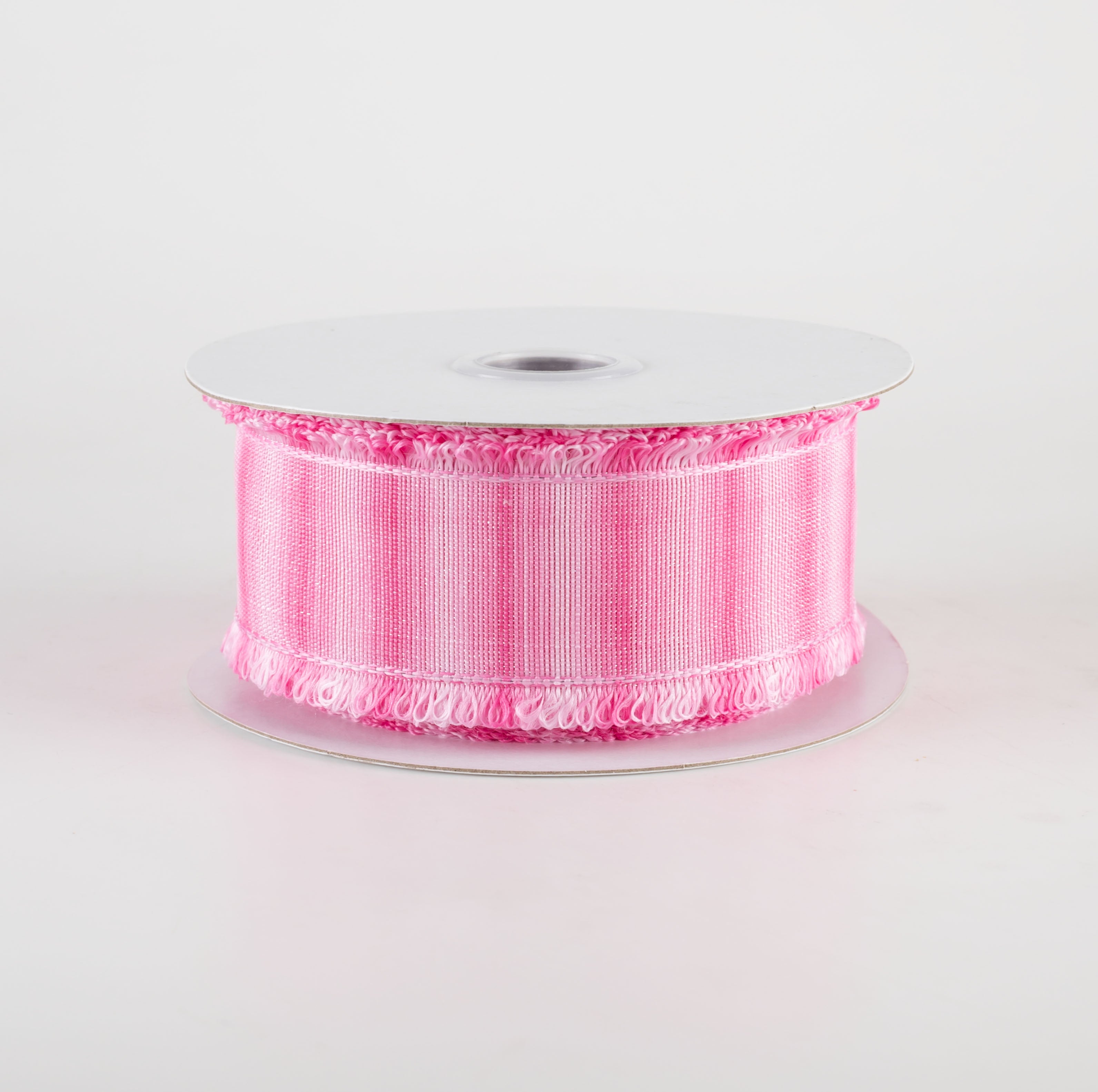 1.5" Two-Tone Fuzzy Edge Ribbon: Dark Pink (10 Yards)
