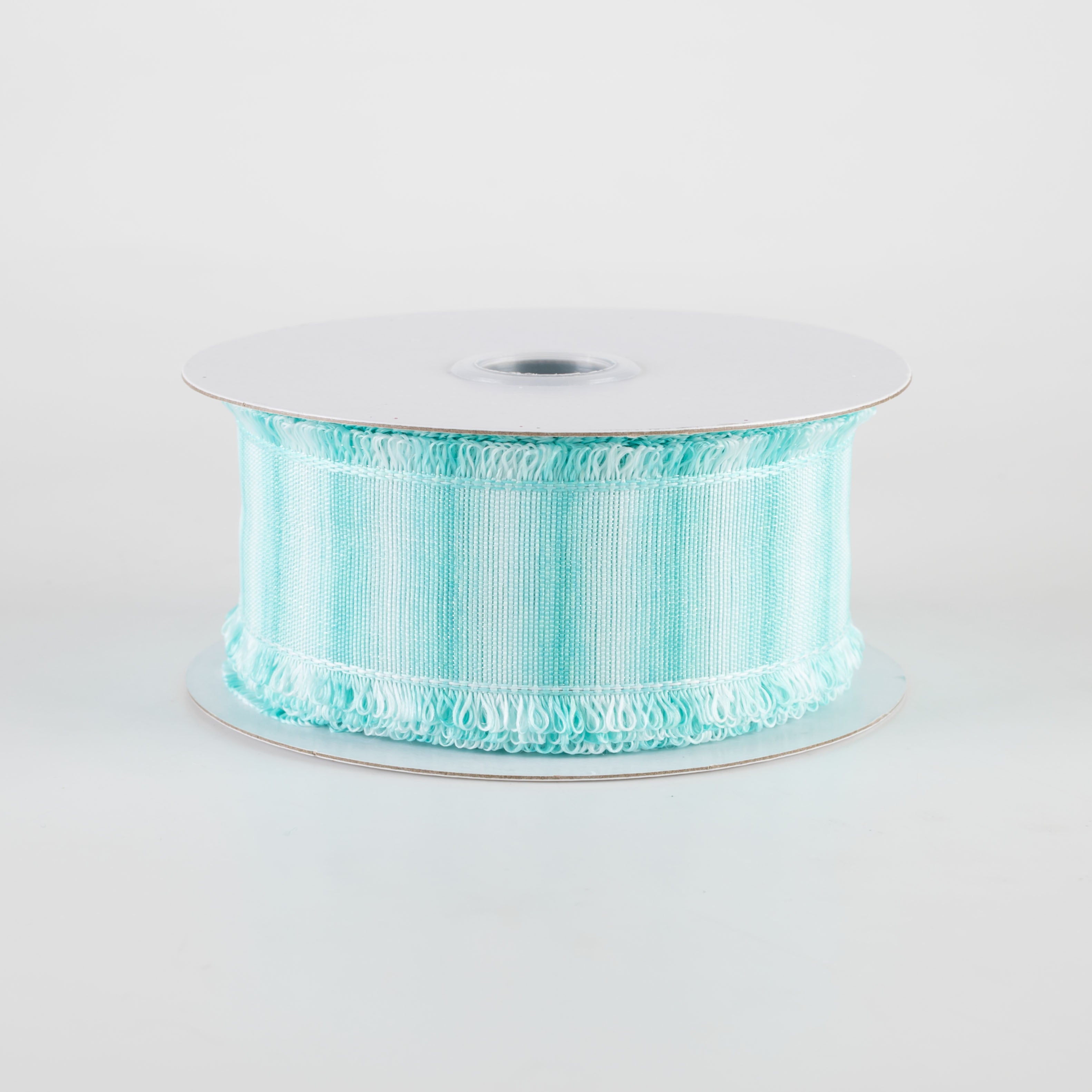 1.5" Two-Tone Fuzzy Edge Ribbon: Turquoise (10 Yards)