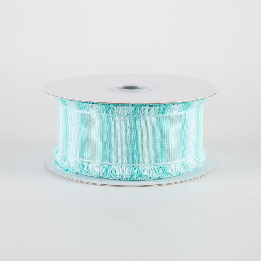 1.5" Two-Tone Fuzzy Edge Ribbon: Turquoise (10 Yards)