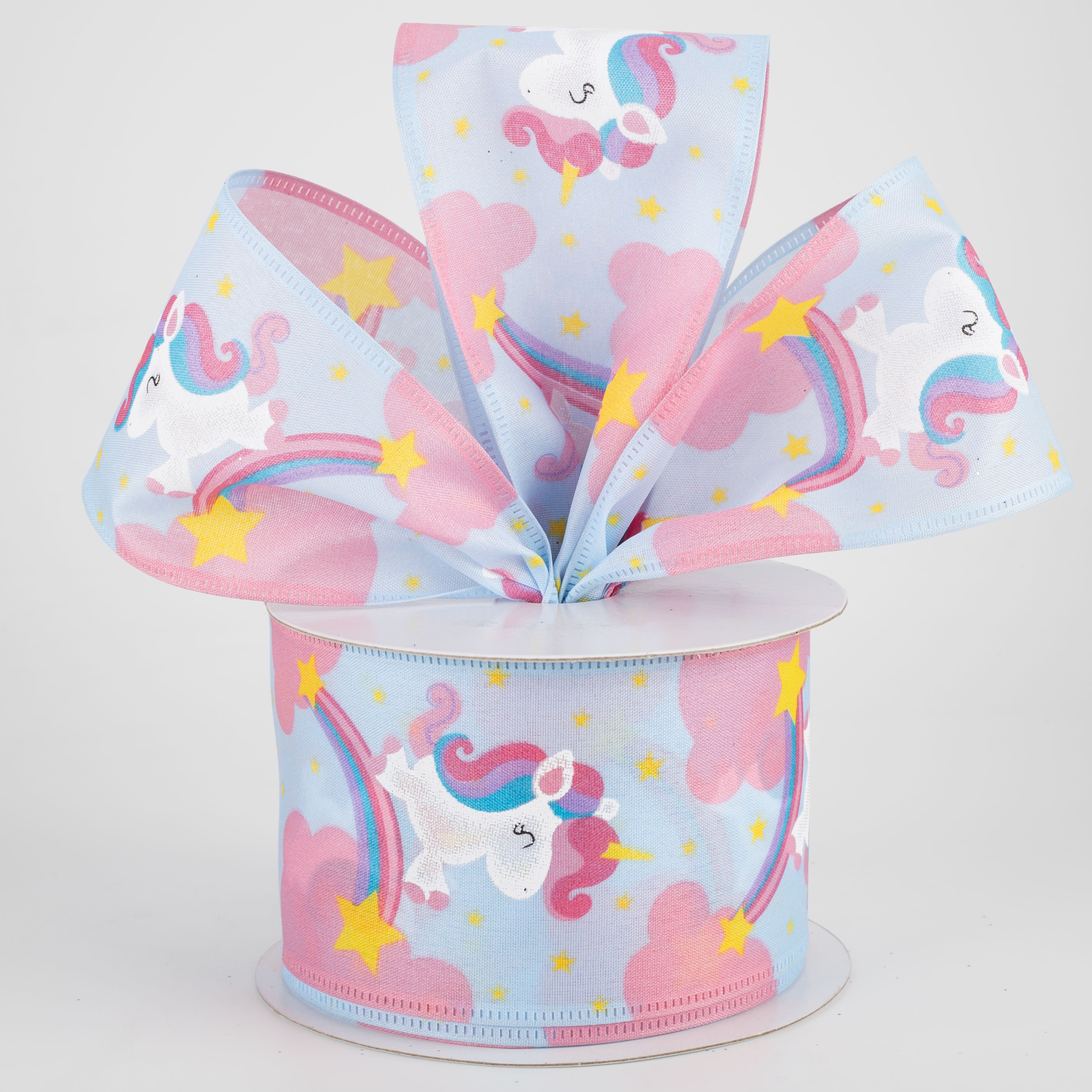 2.5" Unicorn and Rainbows Ribbon (10 Yards) Lifestyle Photo