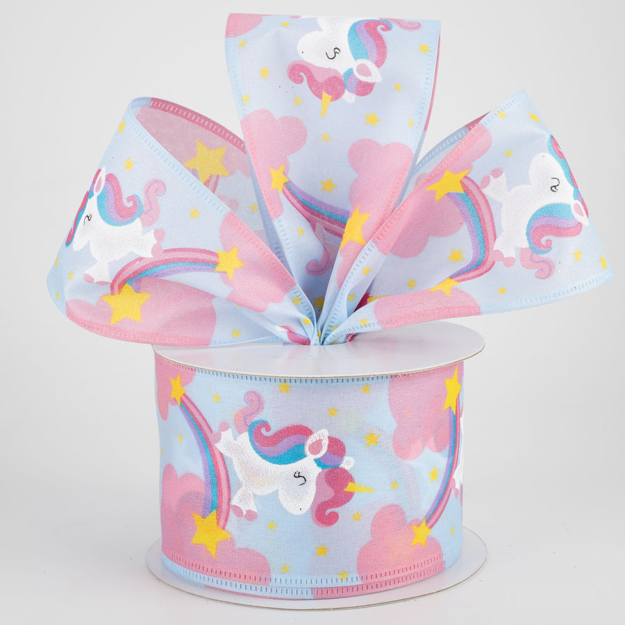 2.5" Unicorn and Rainbows Ribbon (10 Yards) Lifestyle Photo