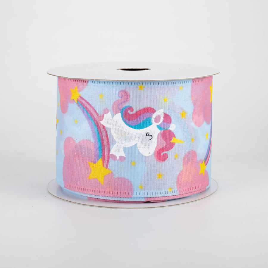 2.5" Unicorn and Rainbows Ribbon (10 Yards)