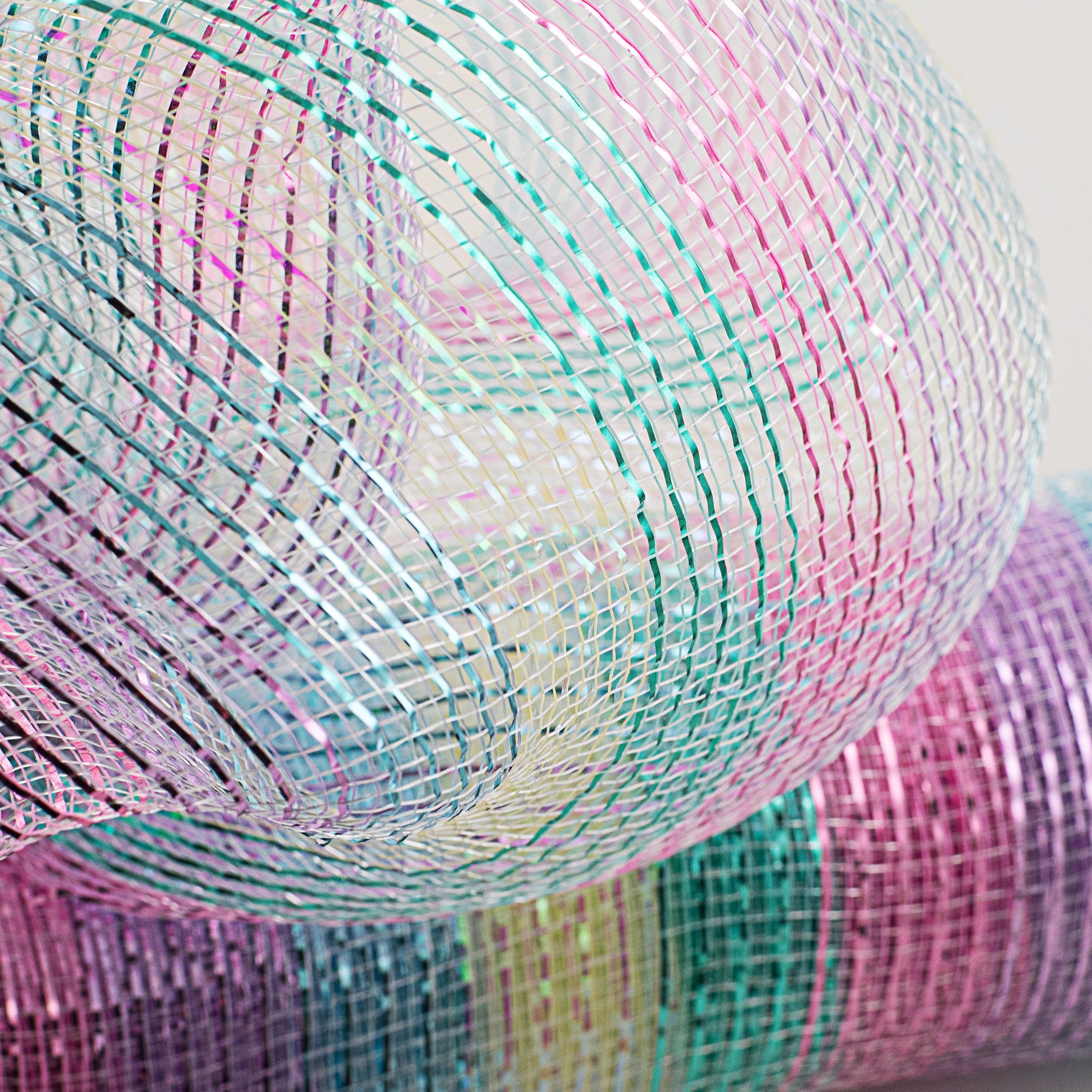 21" Unicorn Striped Mesh: Metallic Pastels Lifestyle Photo