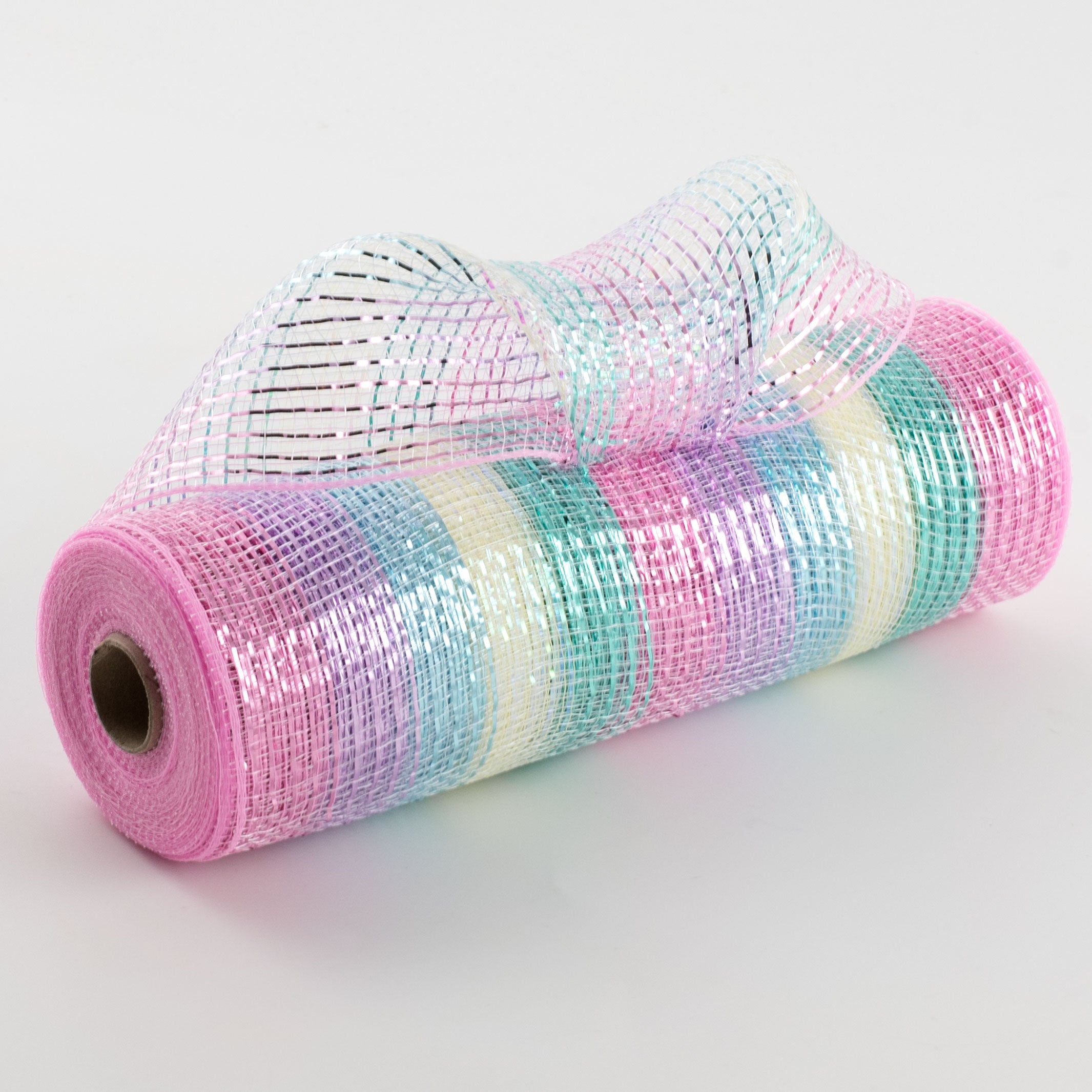 10" Unicorn Striped Mesh: Metallic Pastels Item Number: XB102310-02