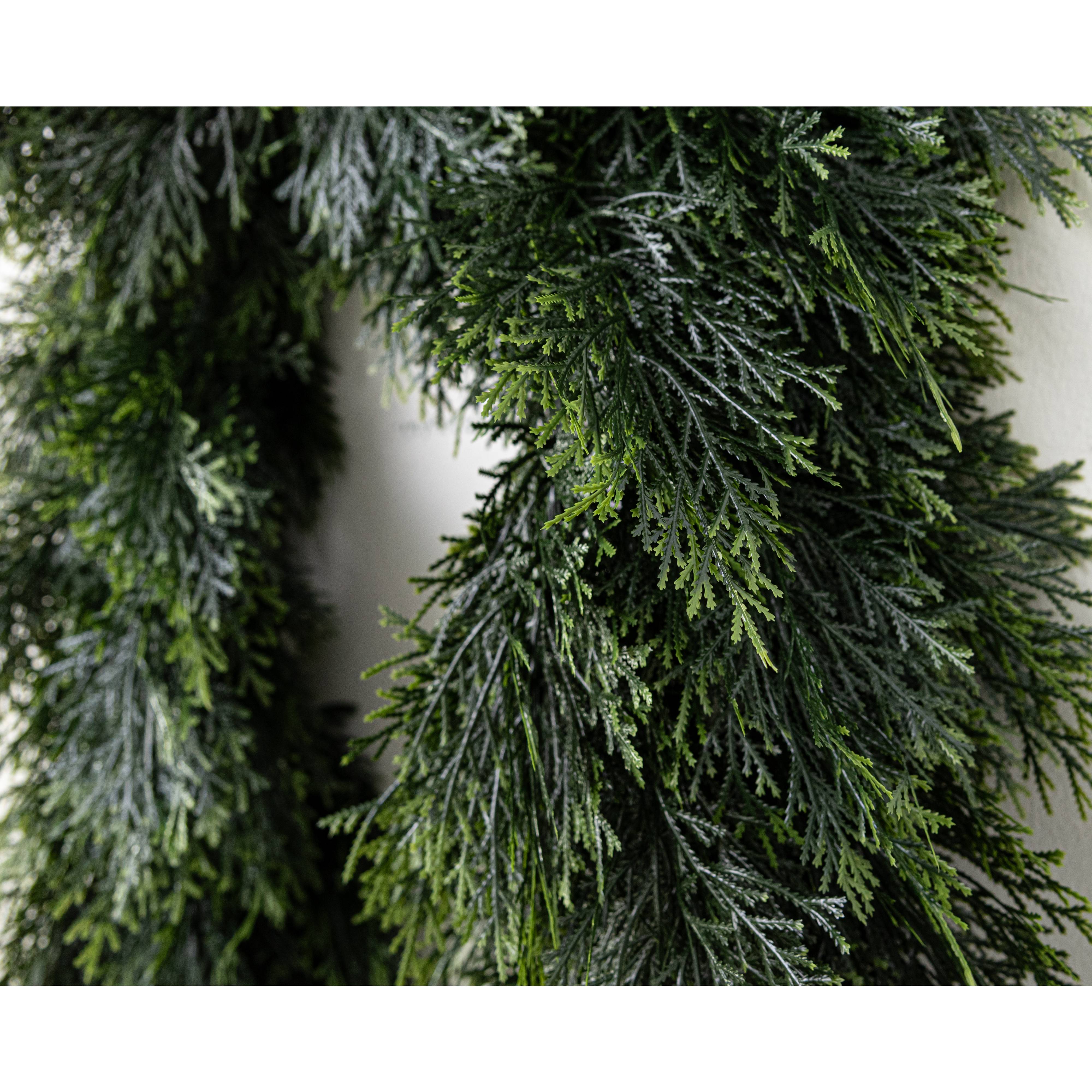 6' UV Protect Cedar Swag Garland detail photo 3