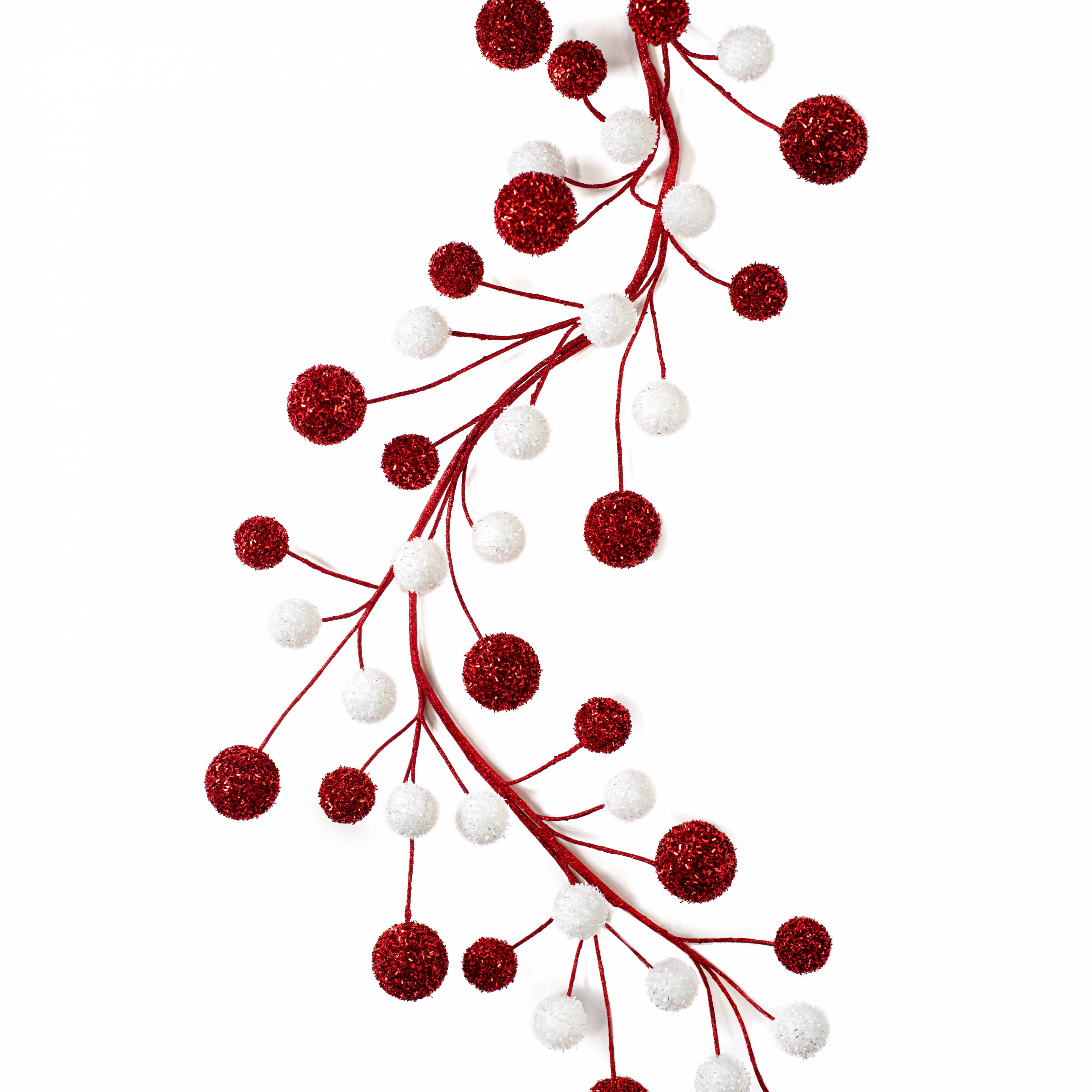 64" V-Cut Foil Ball Garland: Red & White Item Number: XG674991