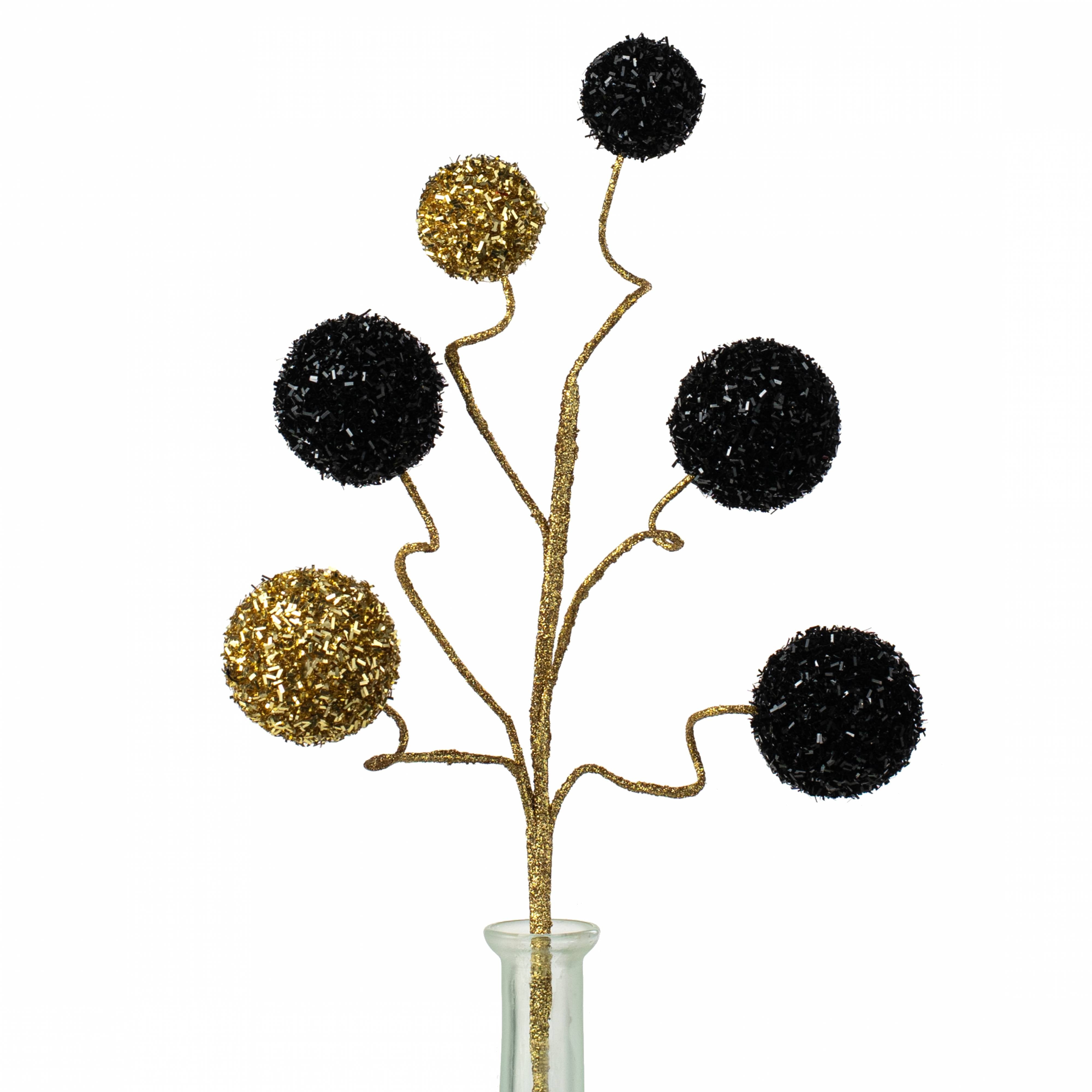 20" V-Cut Foil Ball Spray: Black & Gold Item Number: XS1310H7
