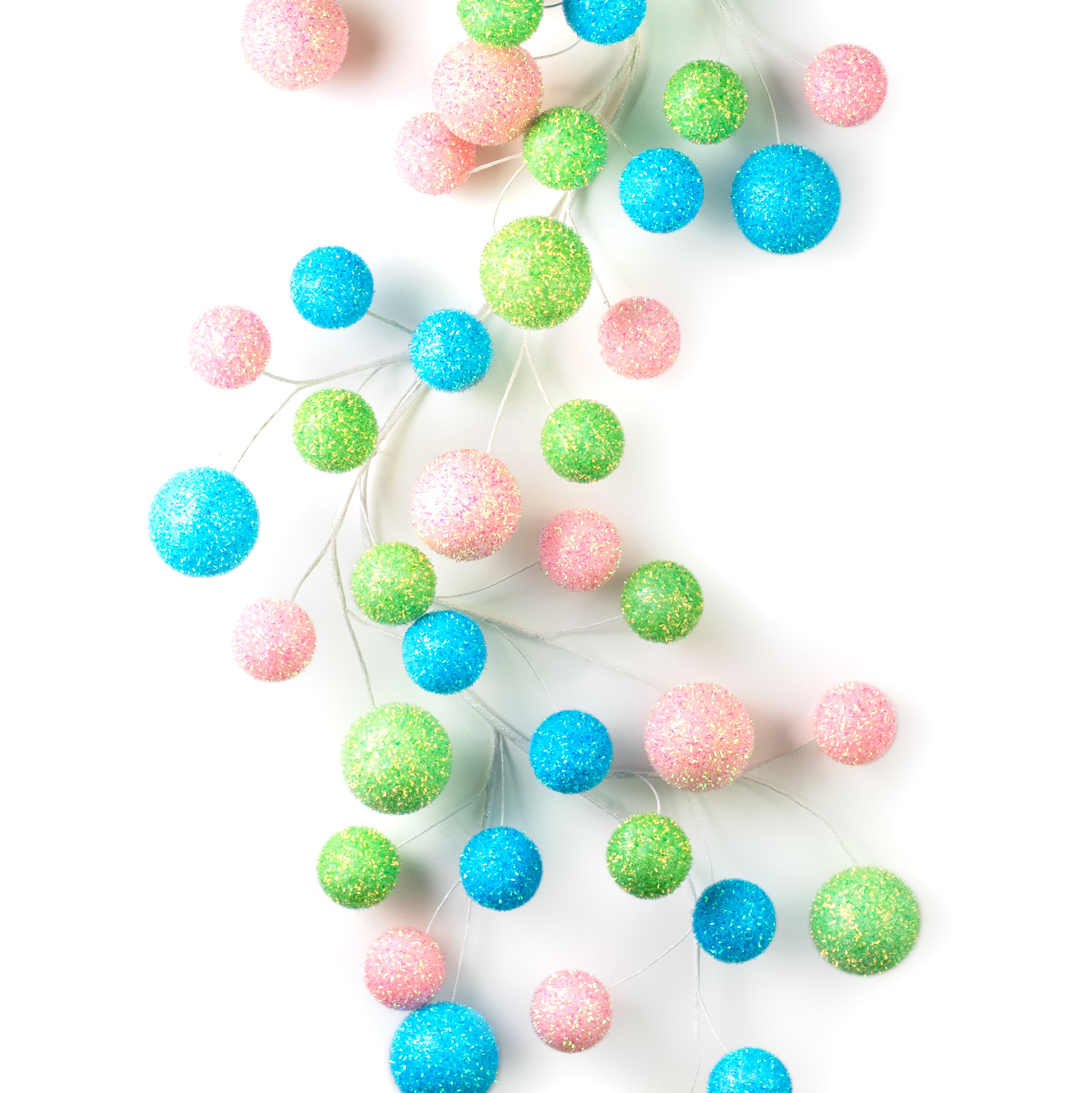 72" V-Cut Foil Jumbo Ball Garland: Bright Candy Pastels Item Number: XG6750FN